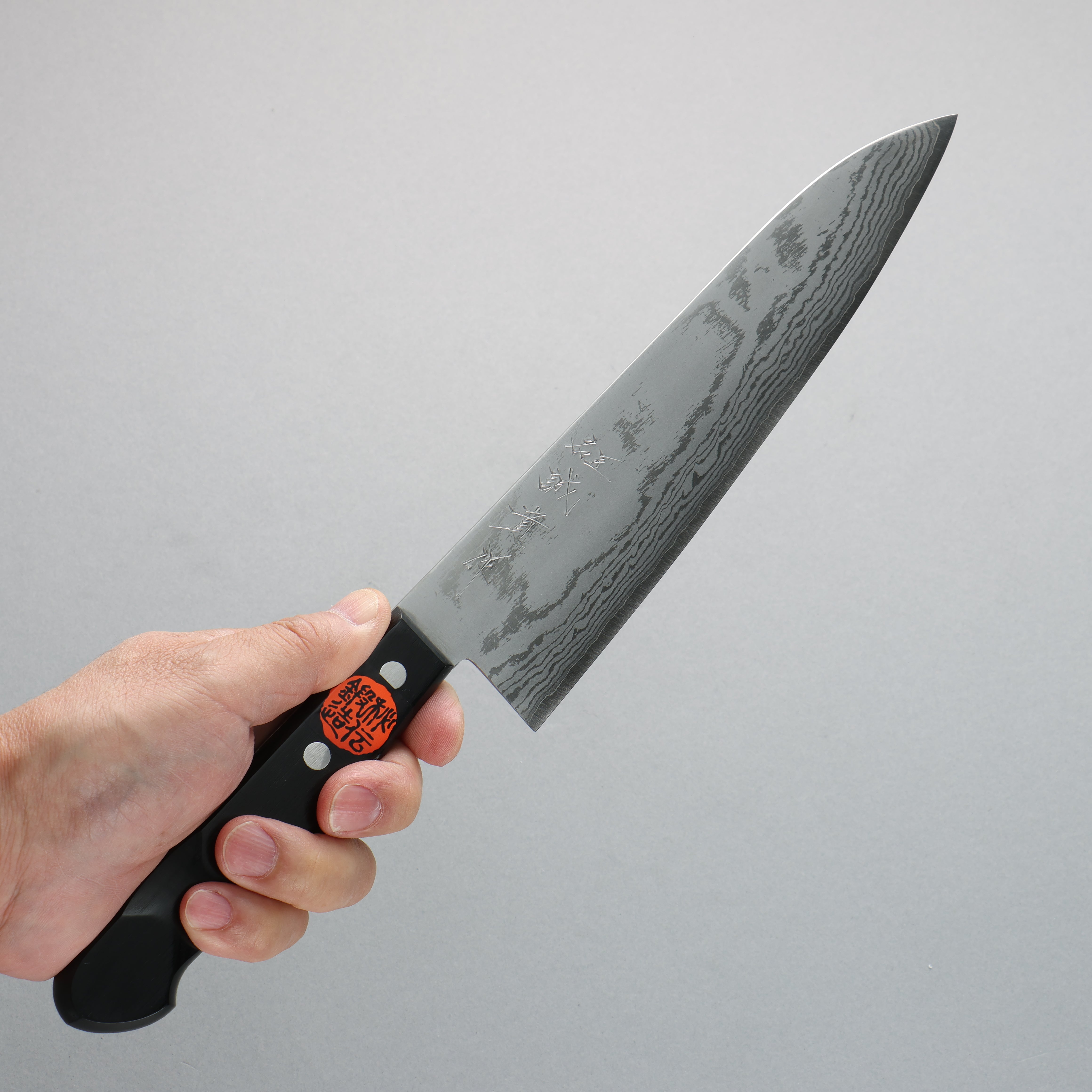 Shigeki Tanaka VG10 17 Layer Damascus Gyuto 210mm Black Pakka wood Handle - Seisuke Knife