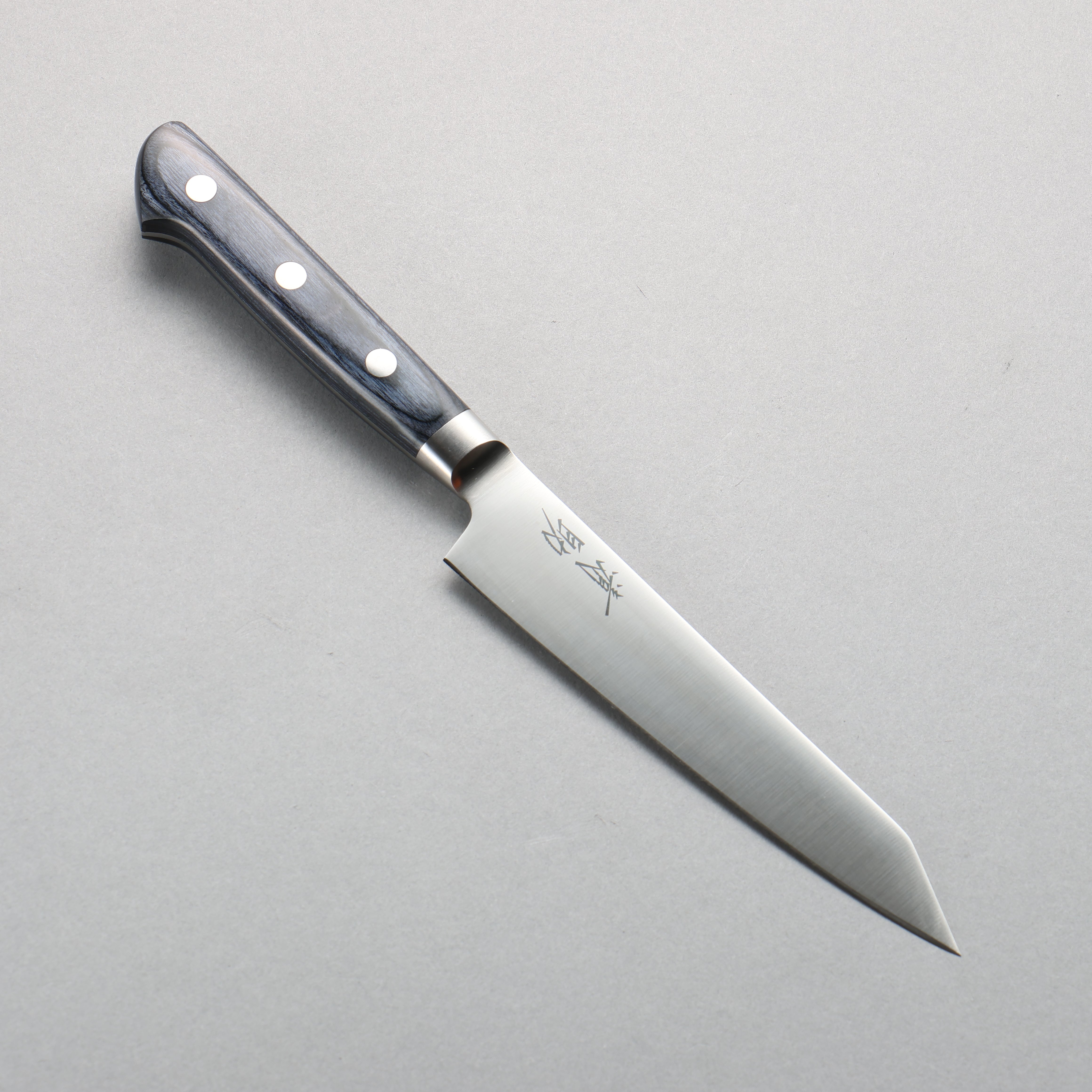 Seisuke Seiten Molybdenum Kiritsuke Petty-Utility 145mm Navy Blue Pakkawood Handle - Seisuke Knife