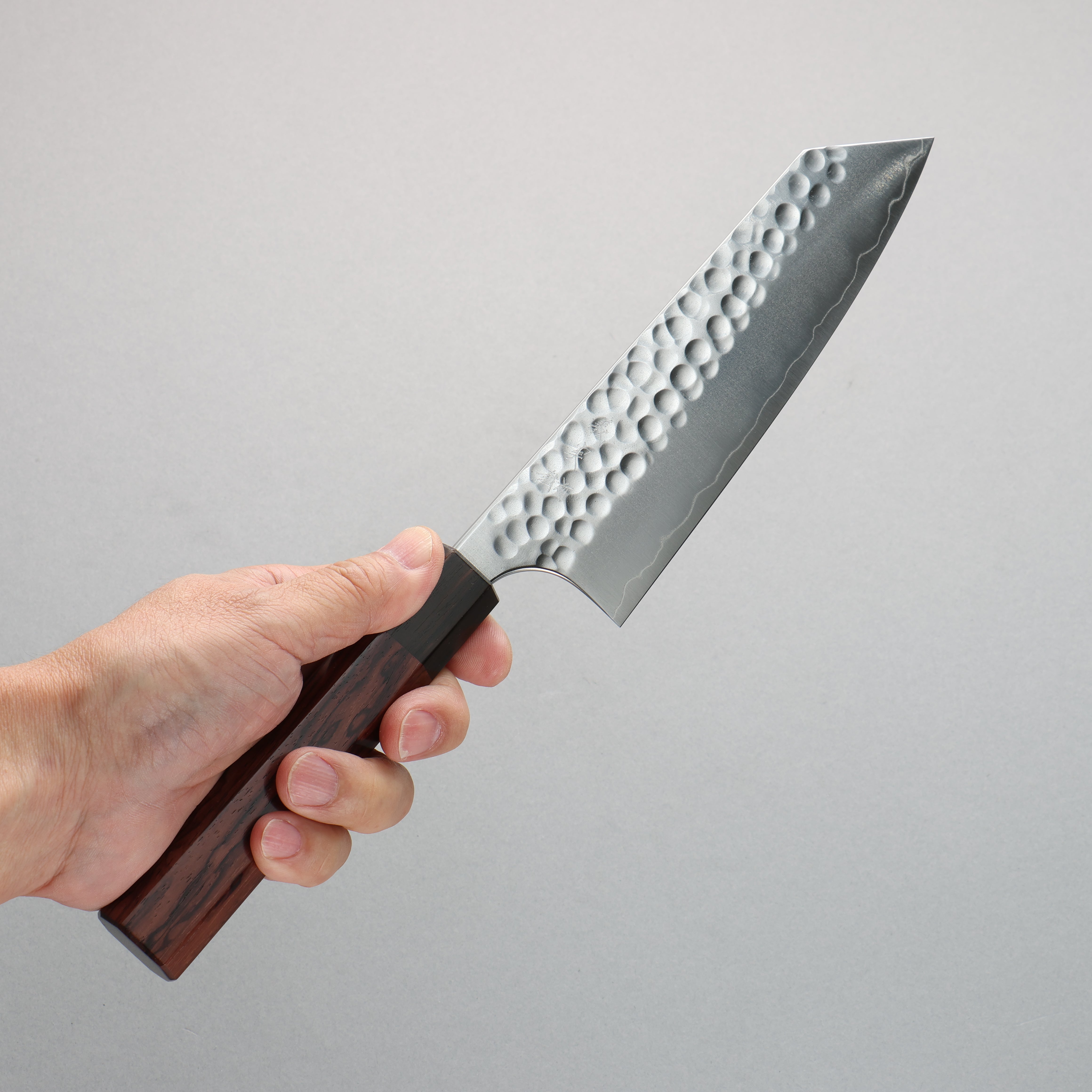 Yoshimi Kato SG2 Hammered(Maru) Bunka 170mm Rosewood (Ferrule: Ebony) Handle - Seisuke Knife