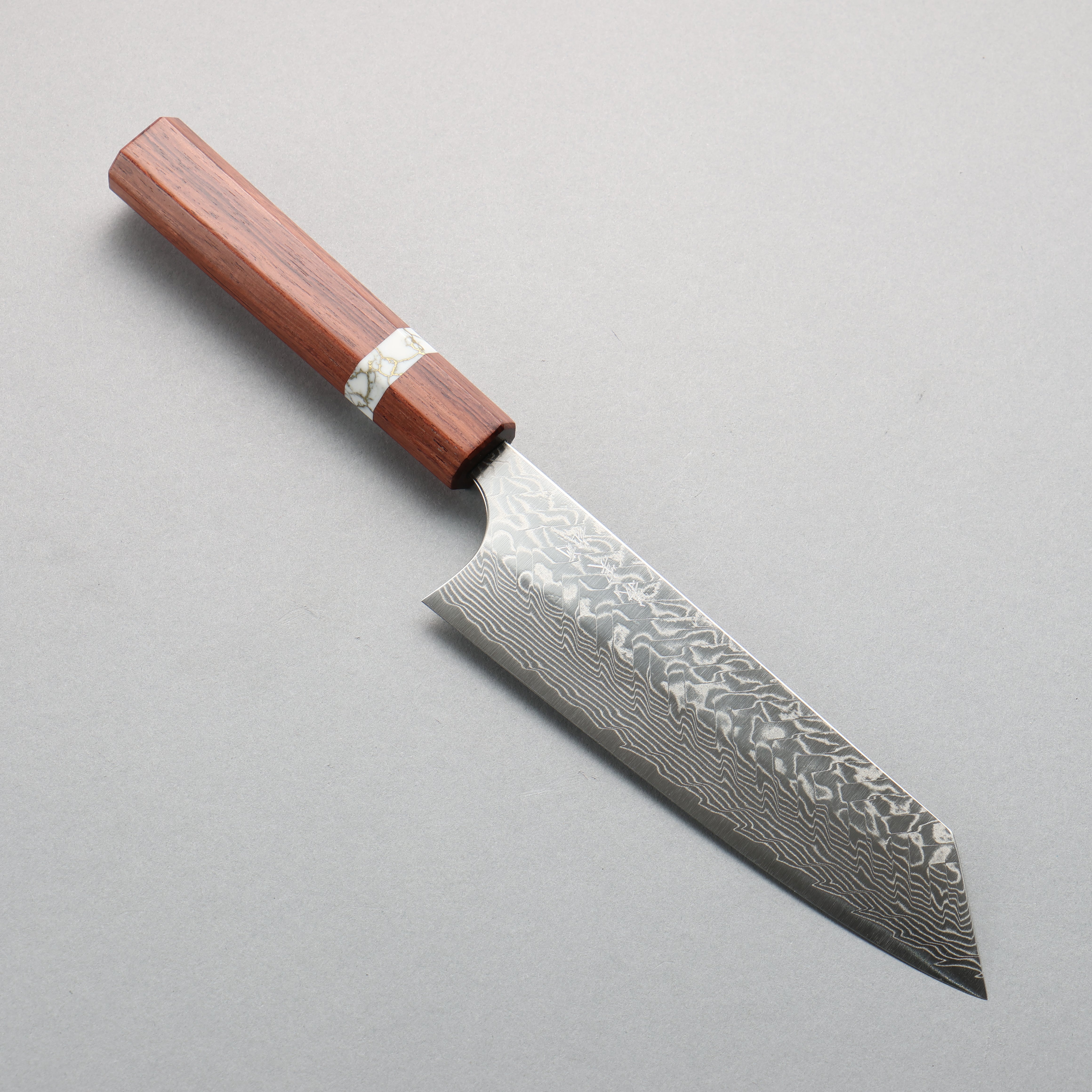 Yoshimi Kato SG2 Damascus Migaki Finished Bunka 170mm Rosewood (White Turquoise Ring) Handle - Seisuke Knife