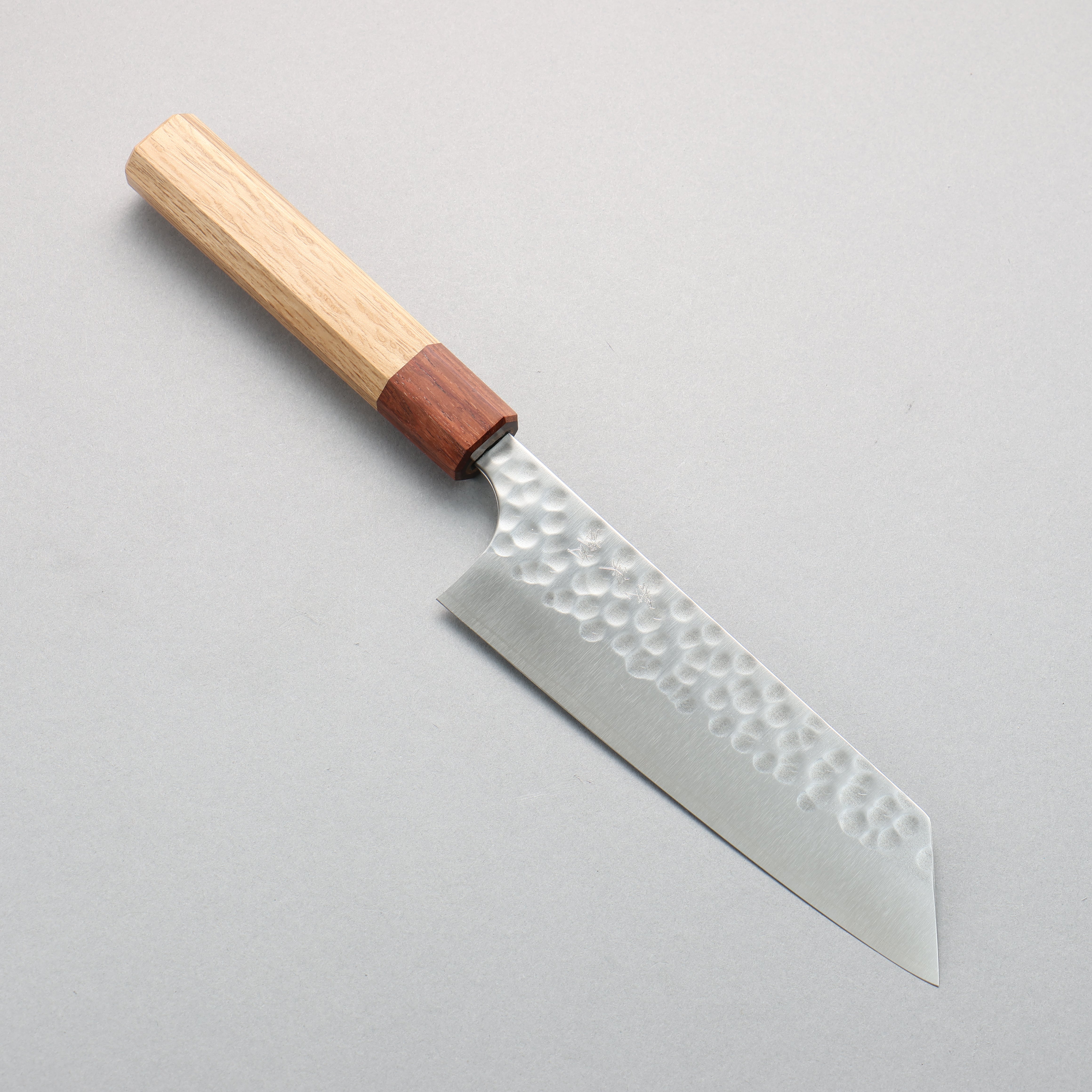 Yoshimi Kato SG2 Hammered(Maru) One side Bunka 170mm Oak (Ferrule: Rosewood) Handle - Seisuke Knife
