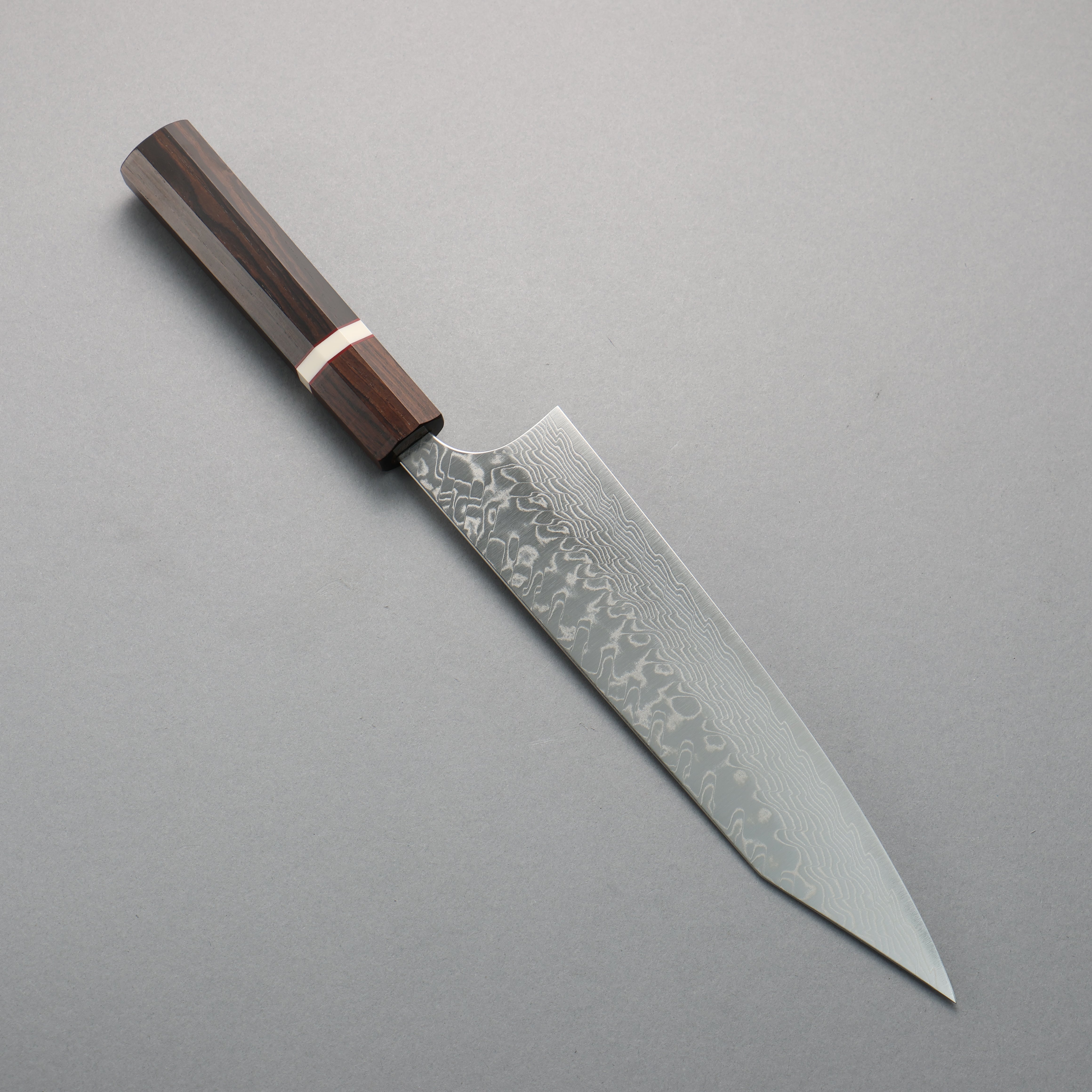 Yoshimi Kato SG2 Damascus Migaki Finished Kiritsuke Gyuto 210mm Ebony (White Ring) Handle - Seisuke Knife