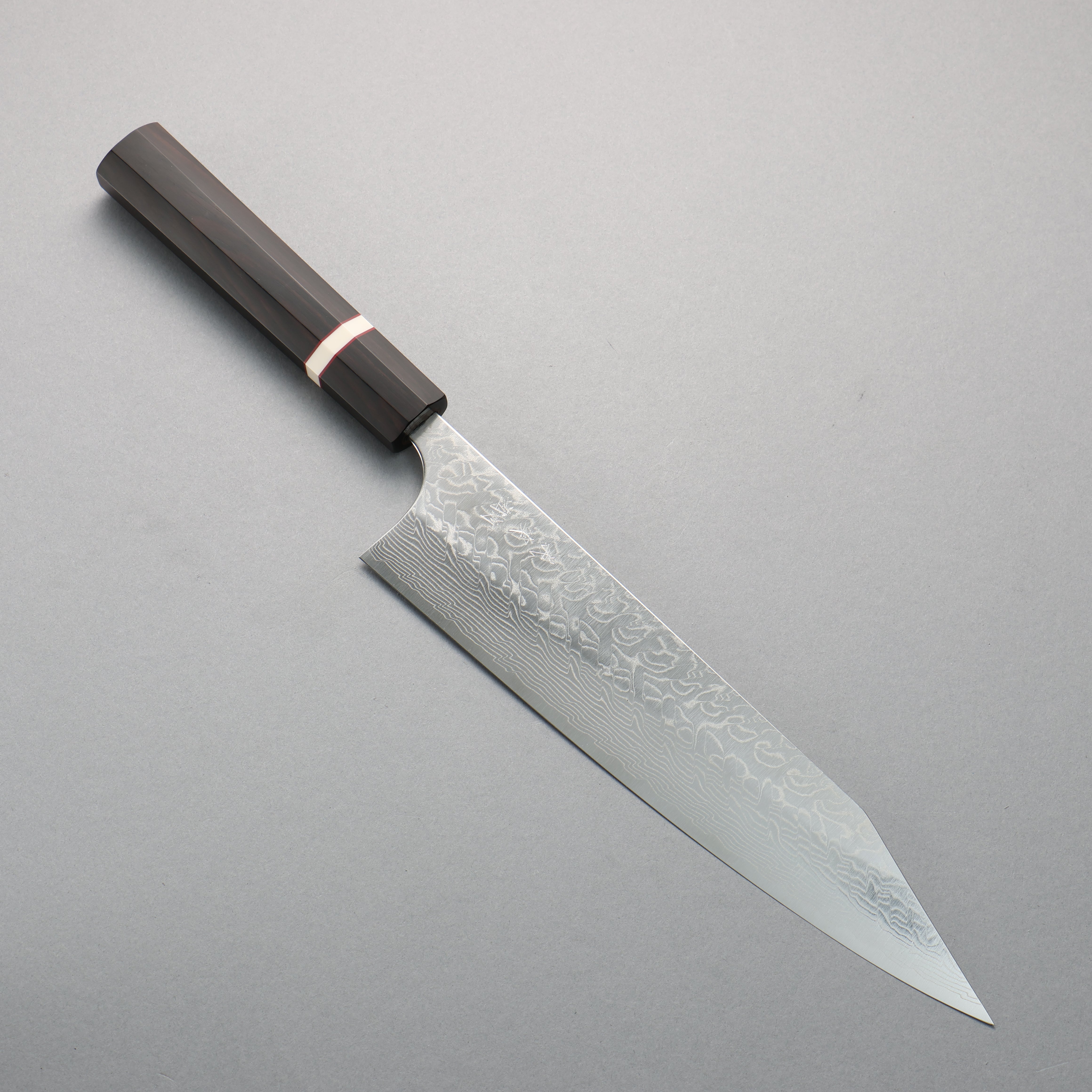 Yoshimi Kato SG2 Damascus Migaki Finished Kiritsuke Gyuto 240mm Ebony (White Ring) Handle - Seisuke Knife