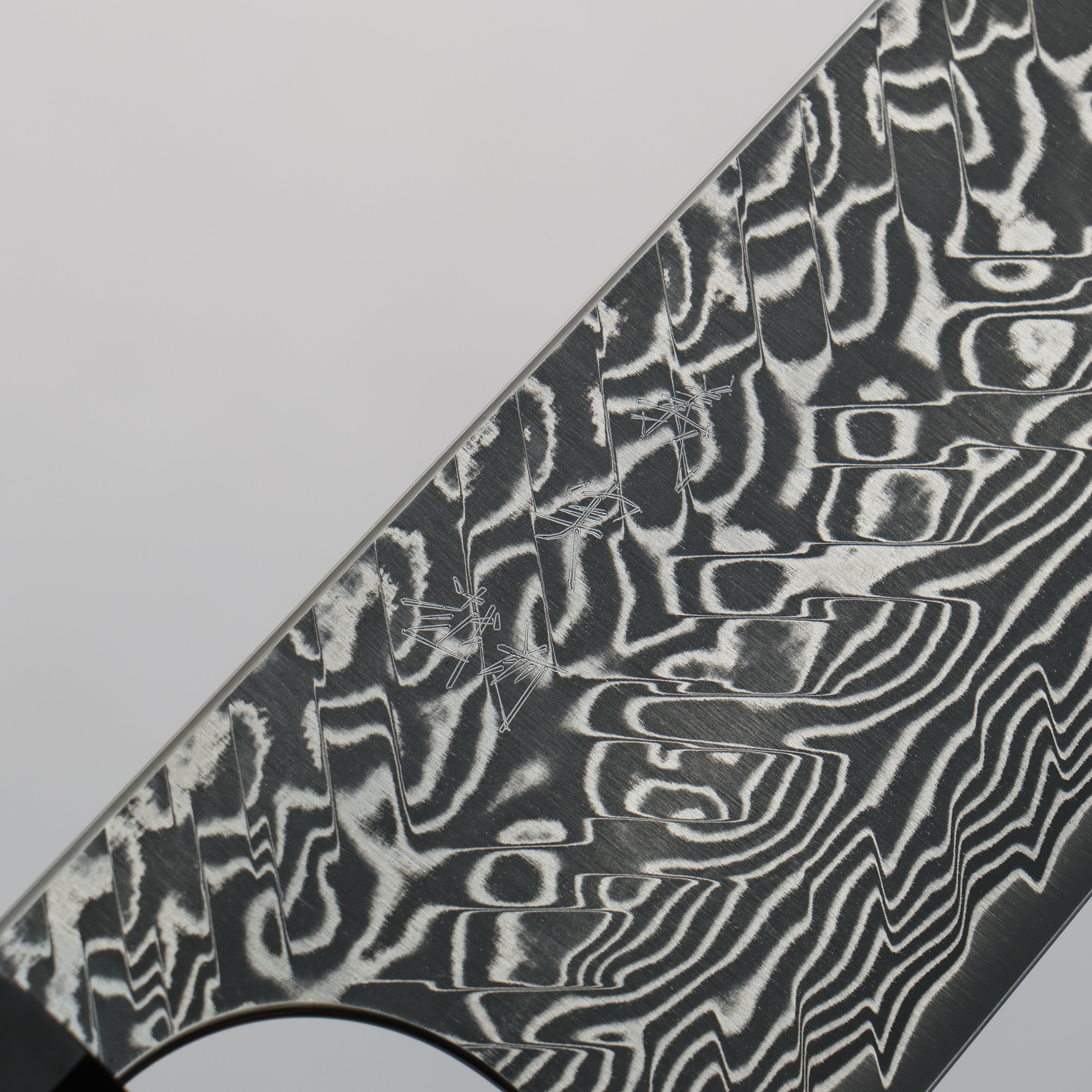 Yoshimi Kato SG2 Black Damascus Kiritsuke Gyuto 240mm Ebony (White Ring) Handle - Seisuke Knife