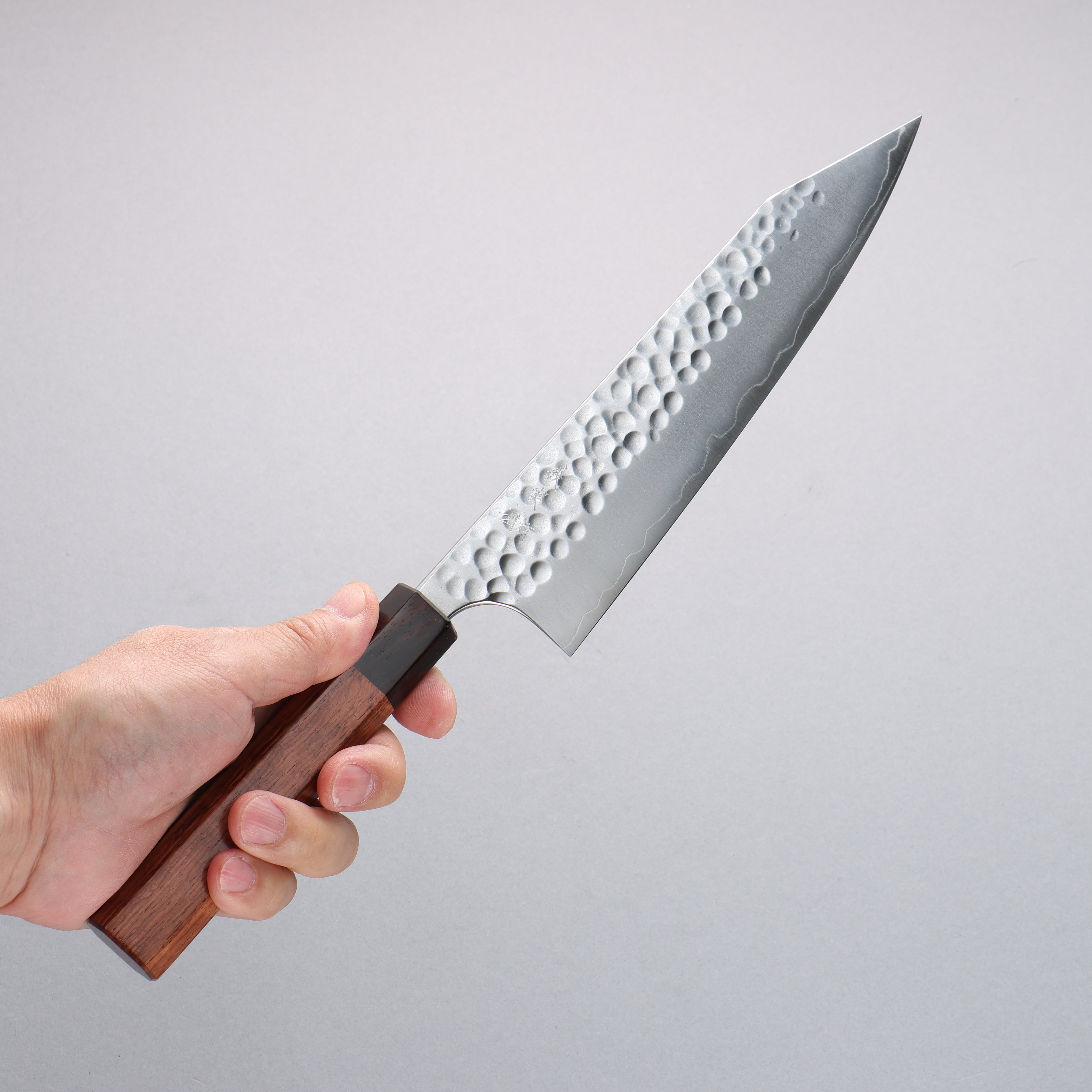 Yoshimi Kato SG2 Hammered(Maru) Kiritsuke Gyuto 210mm Rosewood (Ferrule: Ebony) Handle - Seisuke Knife