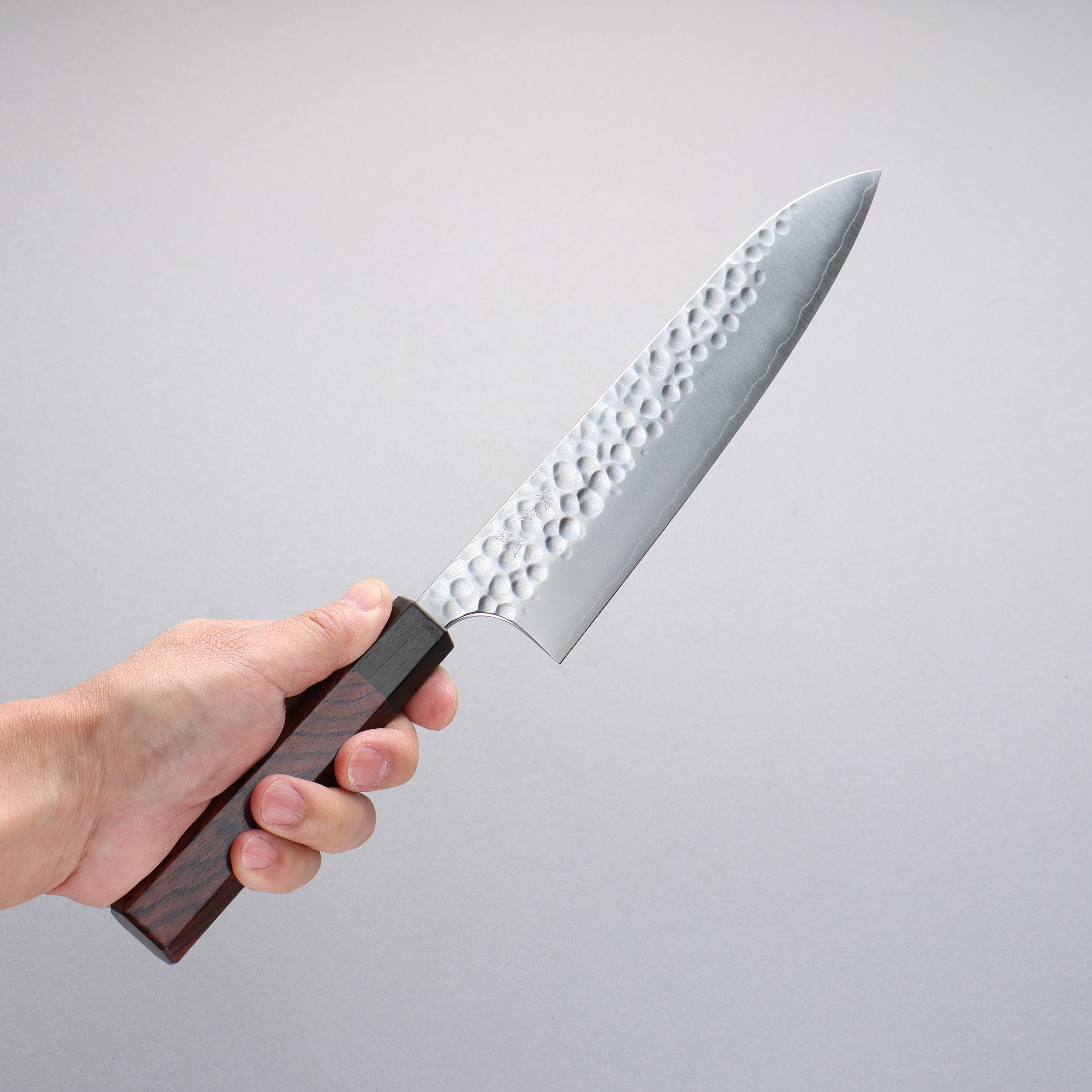 Yoshimi Kato SG2 Hammered(Maru) Gyuto 210mm Rosewood (Ferrule: Ebony) Handle - Seisuke Knife