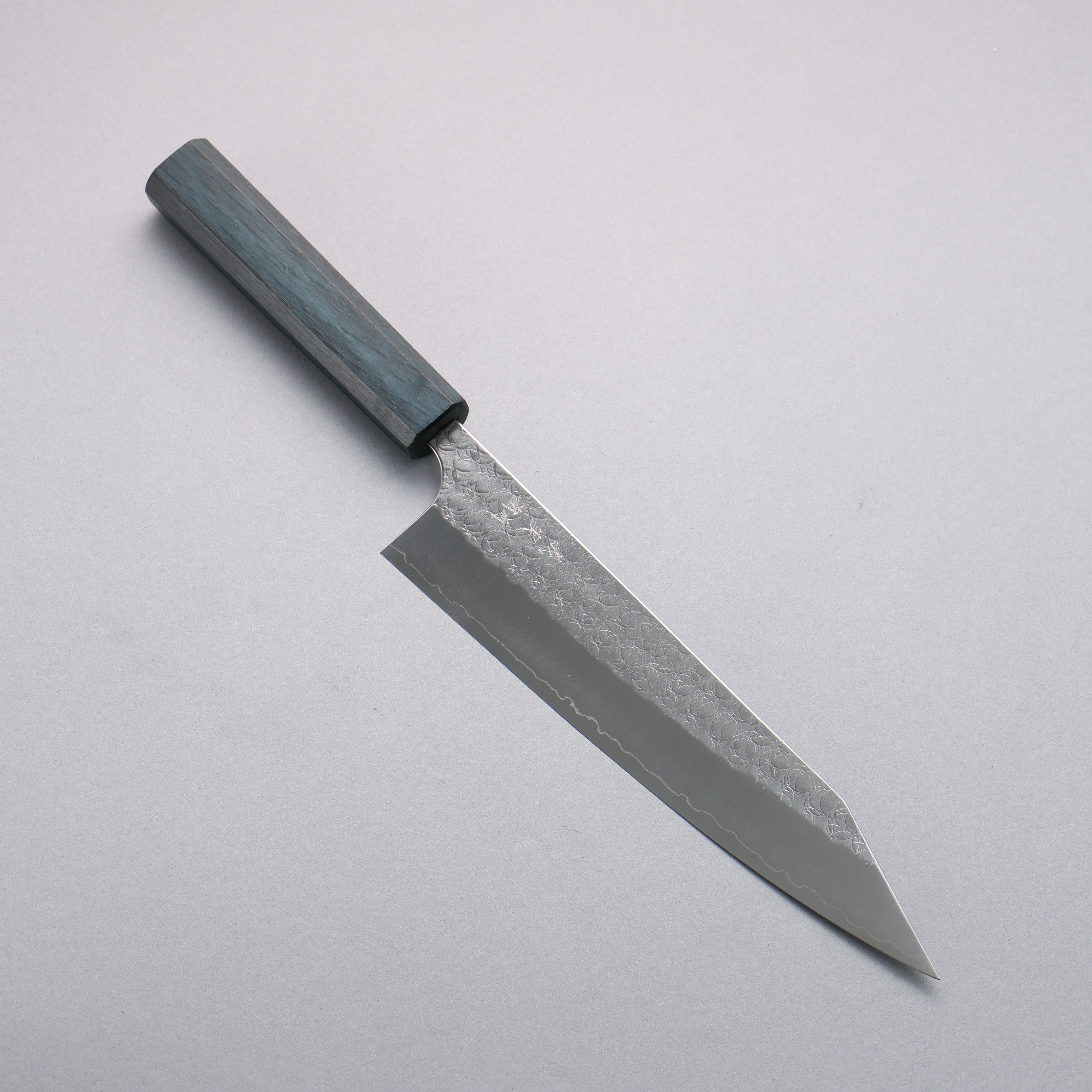 Yoshimi Kato Minamo SG2 Hammered Kiritsuke Gyuto 210mm Oak (Indigo Dyed) Handle - Seisuke Knife