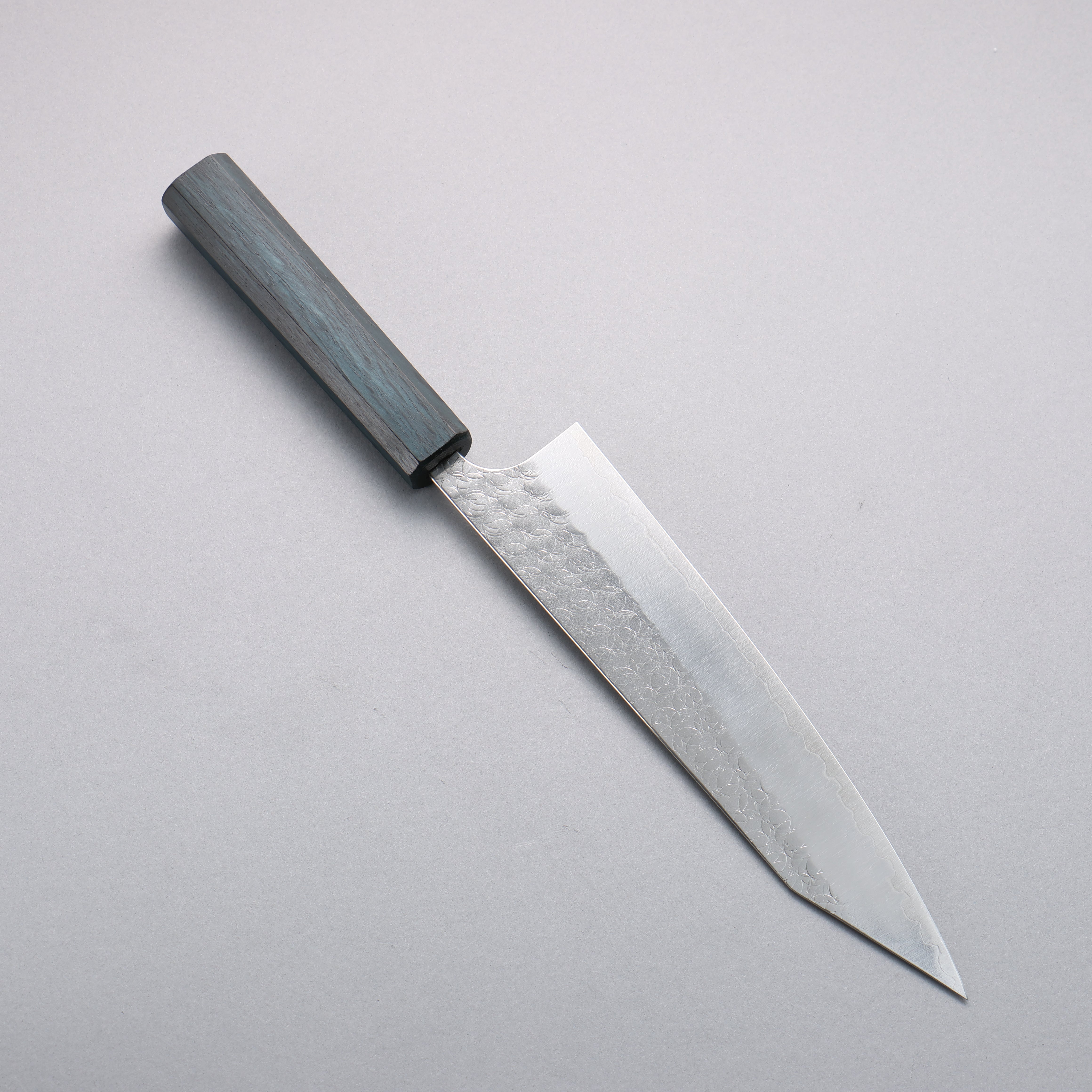 Yoshimi Kato Minamo SG2 Hammered Kiritsuke Gyuto 210mm Oak (Indigo Dyed) Handle - Seisuke Knife