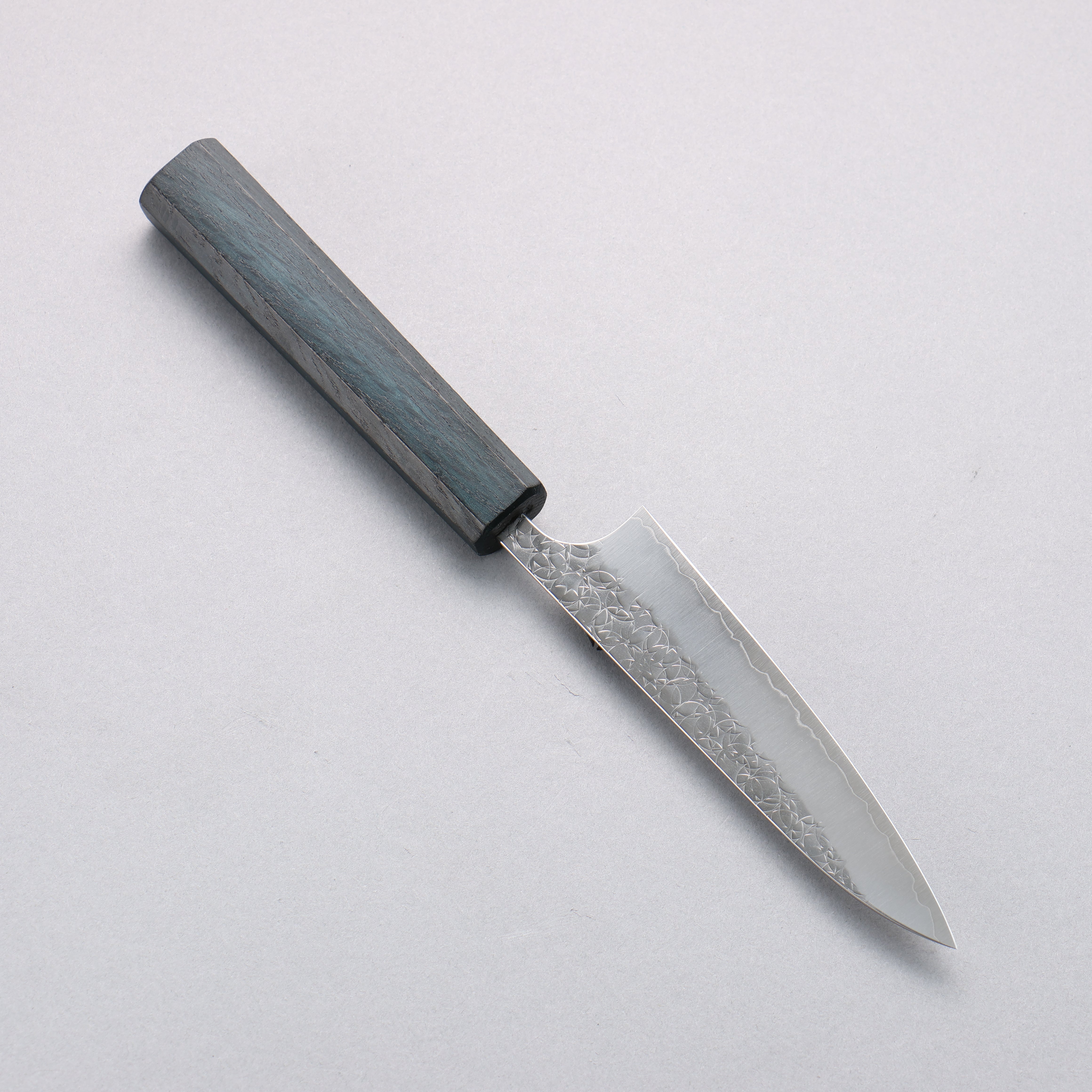 Yoshimi Kato Minamo SG2 Hammered Petty-Utility 120mm Oak (Indigo Dyed) Handle - Seisuke Knife