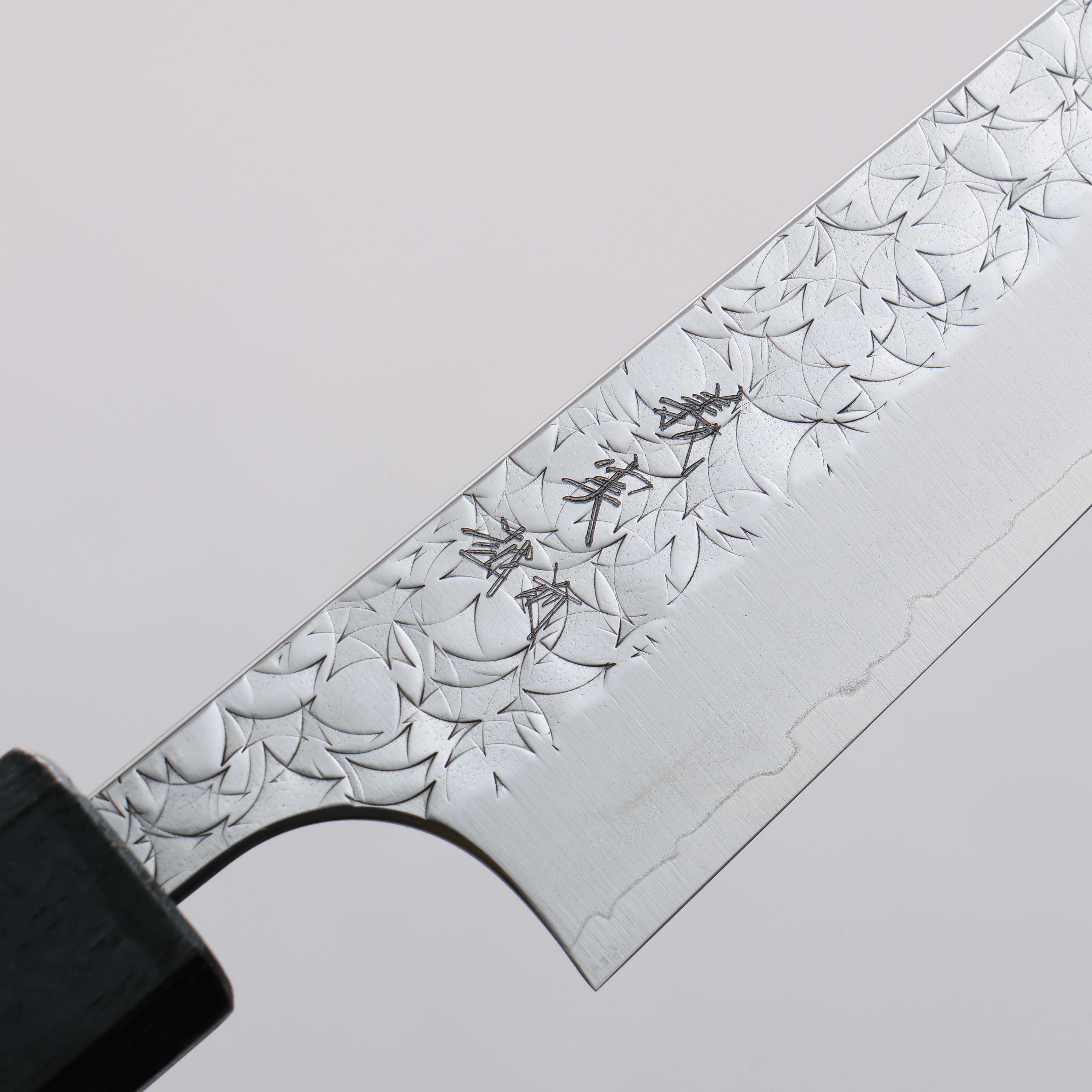 Yoshimi Kato Minamo SG2 Hammered Petty-Utility 120mm Oak (Indigo Dyed) Handle - Seisuke Knife