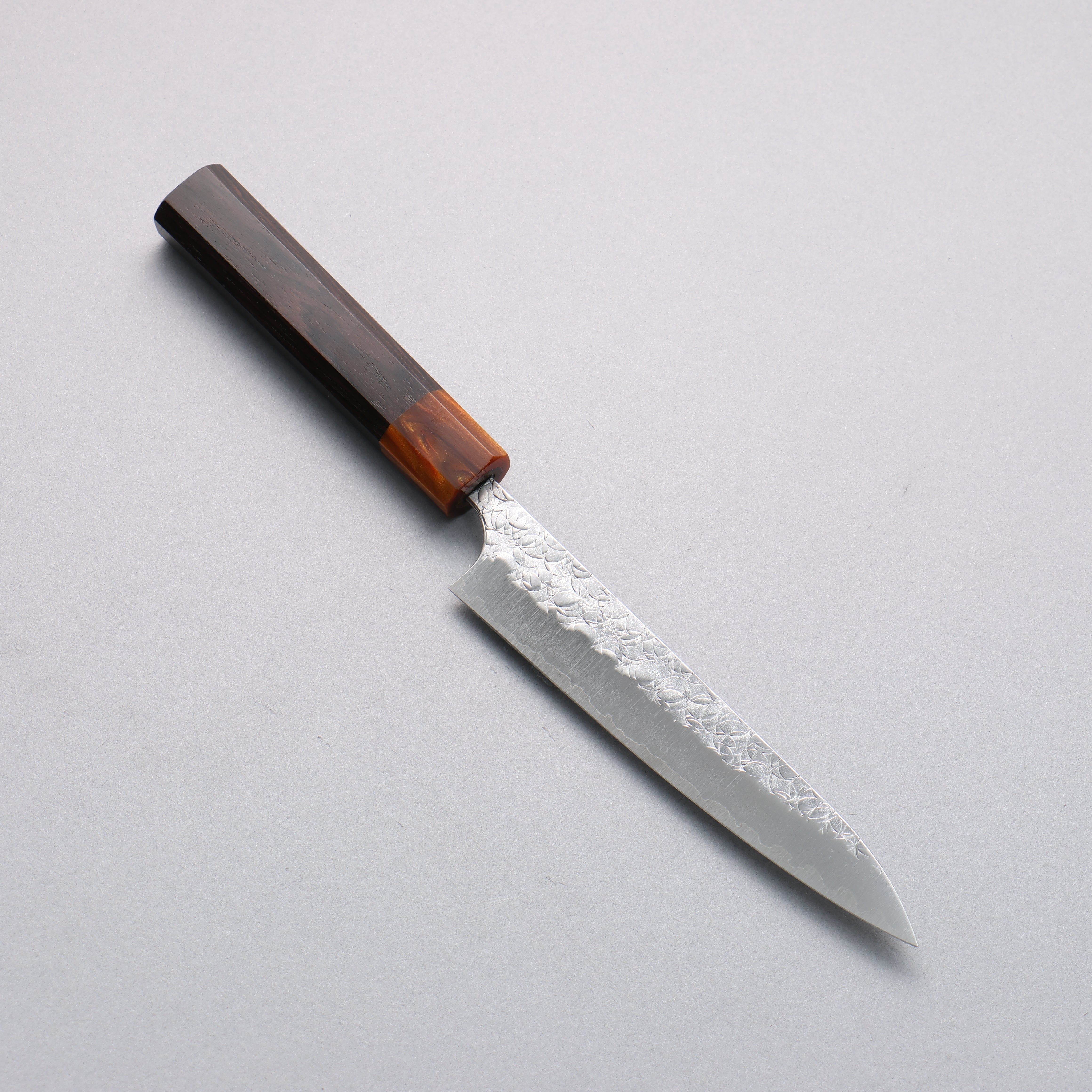 Yoshimi Kato Minamo SG2 Hammered Petty-Utility 150mm Ebony (ferrule: Orange Resin) Handle - Seisuke Knife