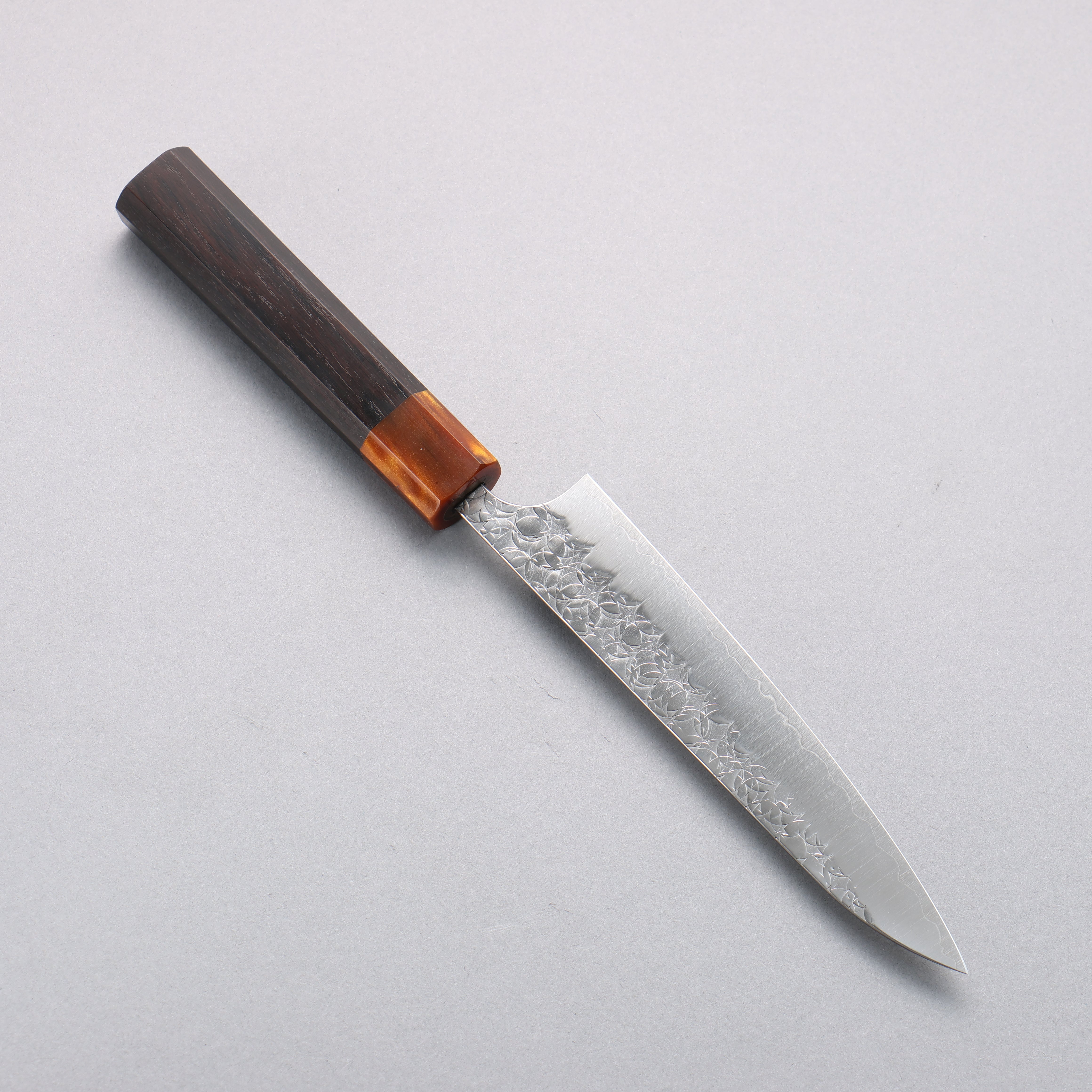 Yoshimi Kato Minamo SG2 Hammered Petty-Utility 150mm Ebony (ferrule: Orange Resin) Handle - Seisuke Knife