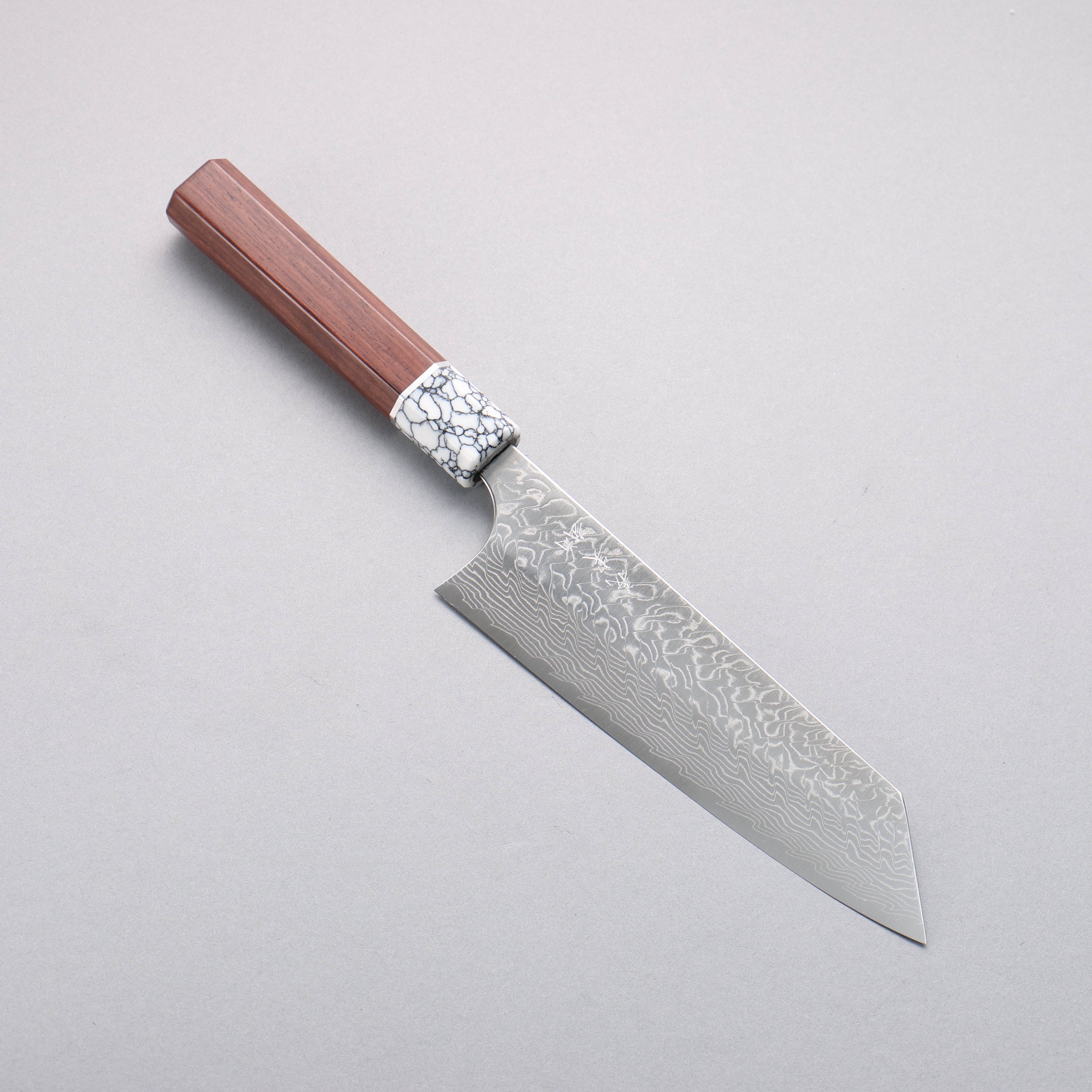 Yoshimi Kato SG2 Damascus Migaki Finished Bunka 170mm Rosewood (Ferrule: White Turquoise) Handle - Seisuke Knife