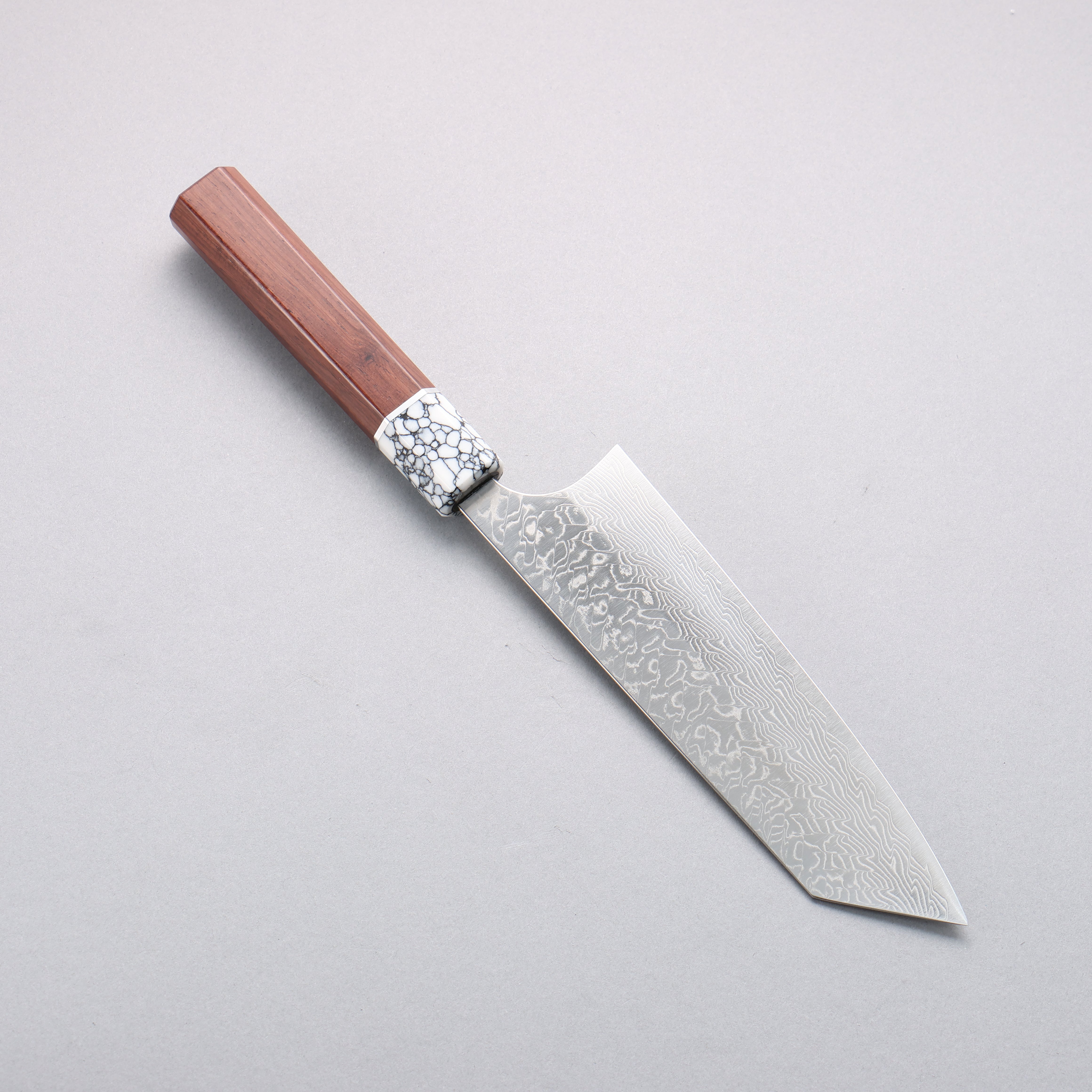Yoshimi Kato SG2 Damascus Migaki Finished Bunka 170mm Rosewood (Ferrule: White Turquoise) Handle - Seisuke Knife
