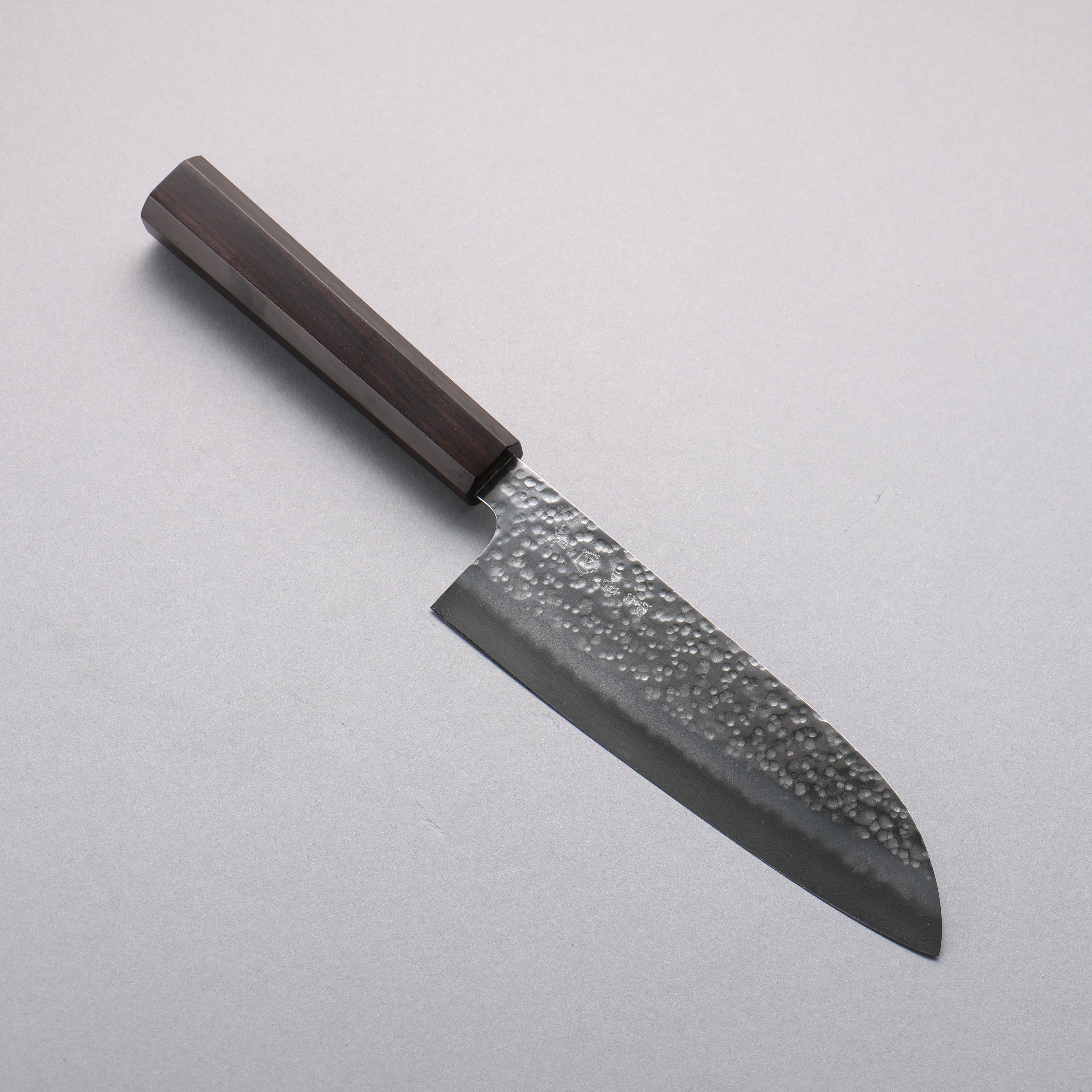 Makoto Kurosaki Coreless Hammered Santoku 165mm Ebony Wood Handle VG2/VG10 - Seisuke Knife