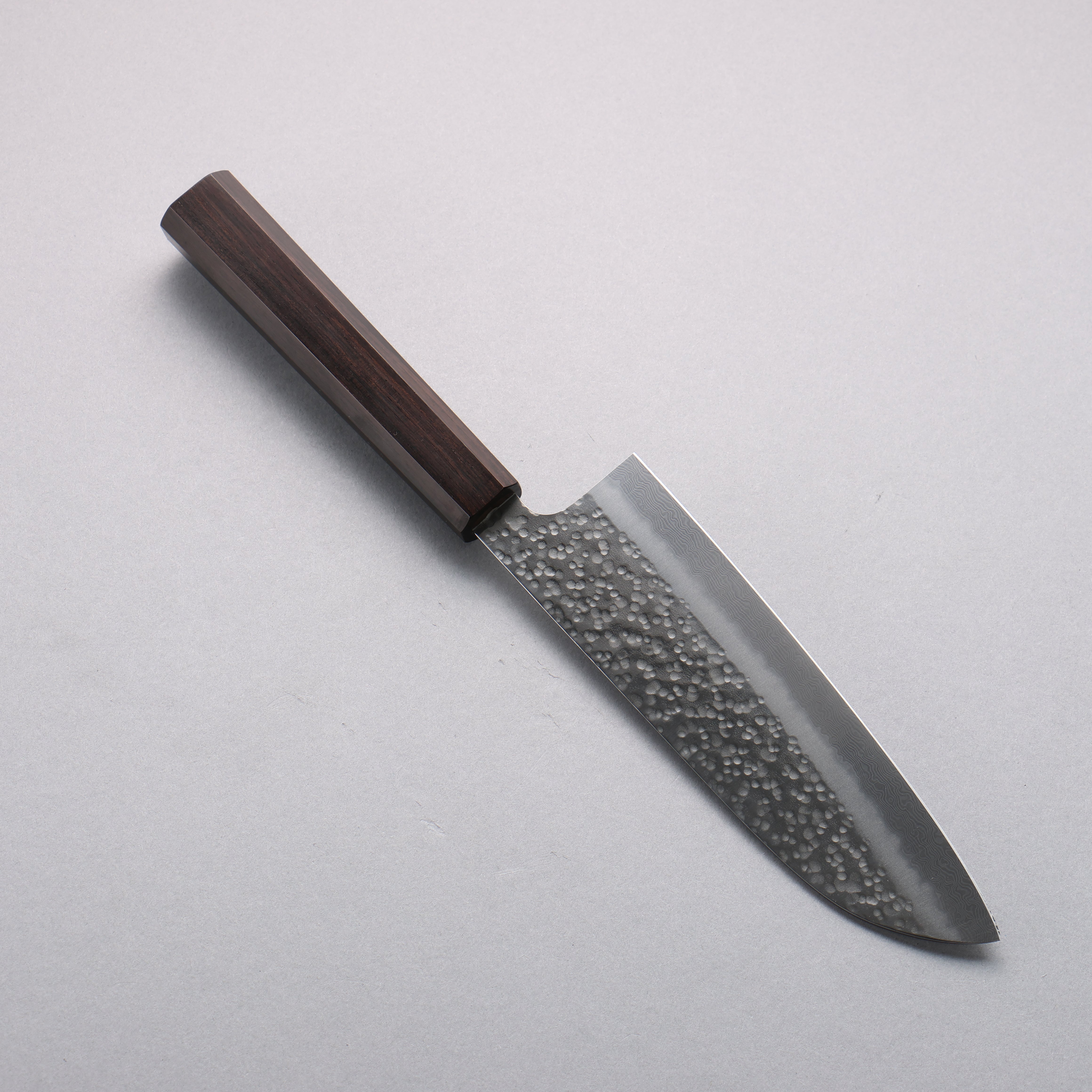 Makoto Kurosaki Coreless Hammered Santoku 165mm Ebony Wood Handle VG2/VG10 - Seisuke Knife