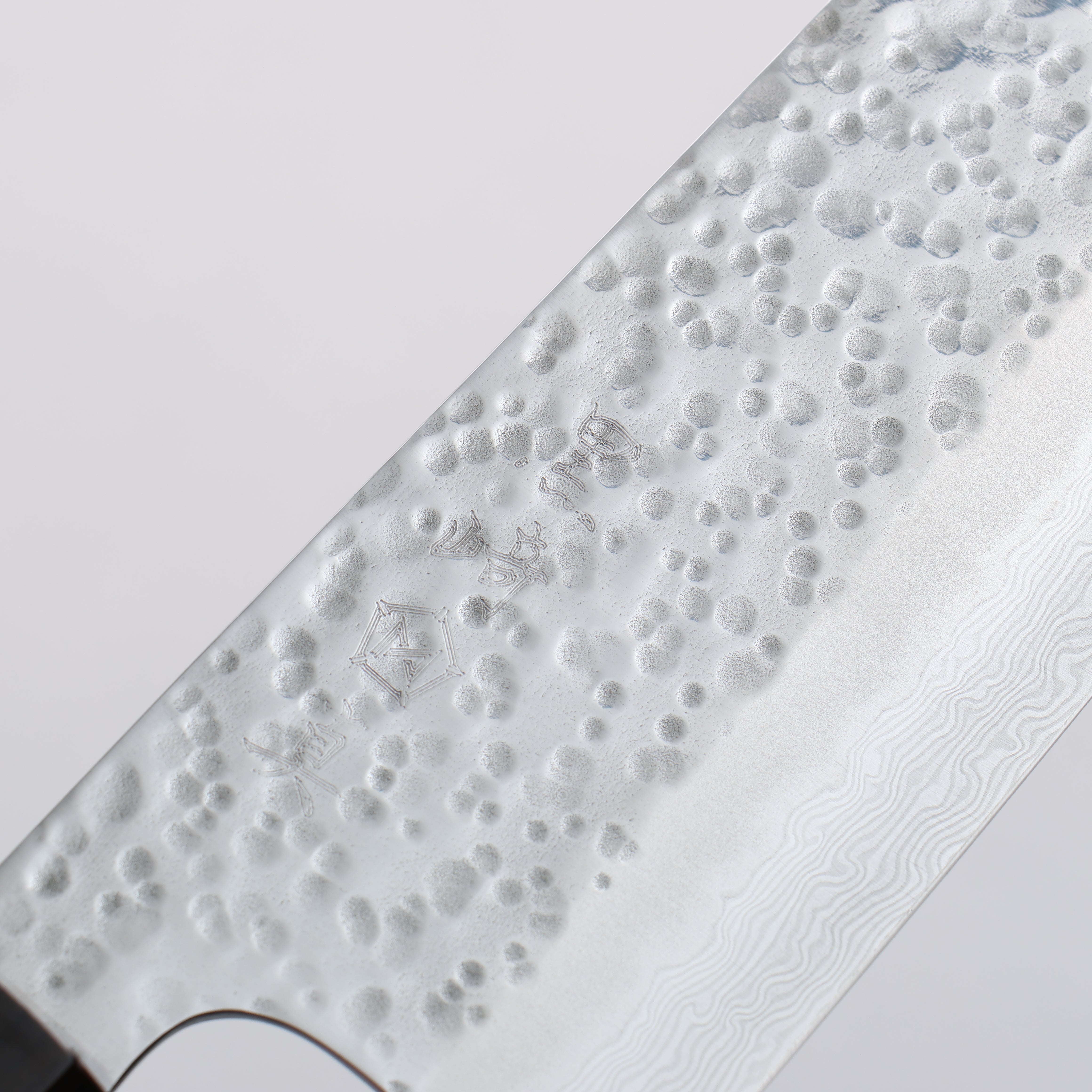 Makoto Kurosaki Coreless Hammered Santoku 165mm Ebony Wood Handle VG2/VG10 - Seisuke Knife