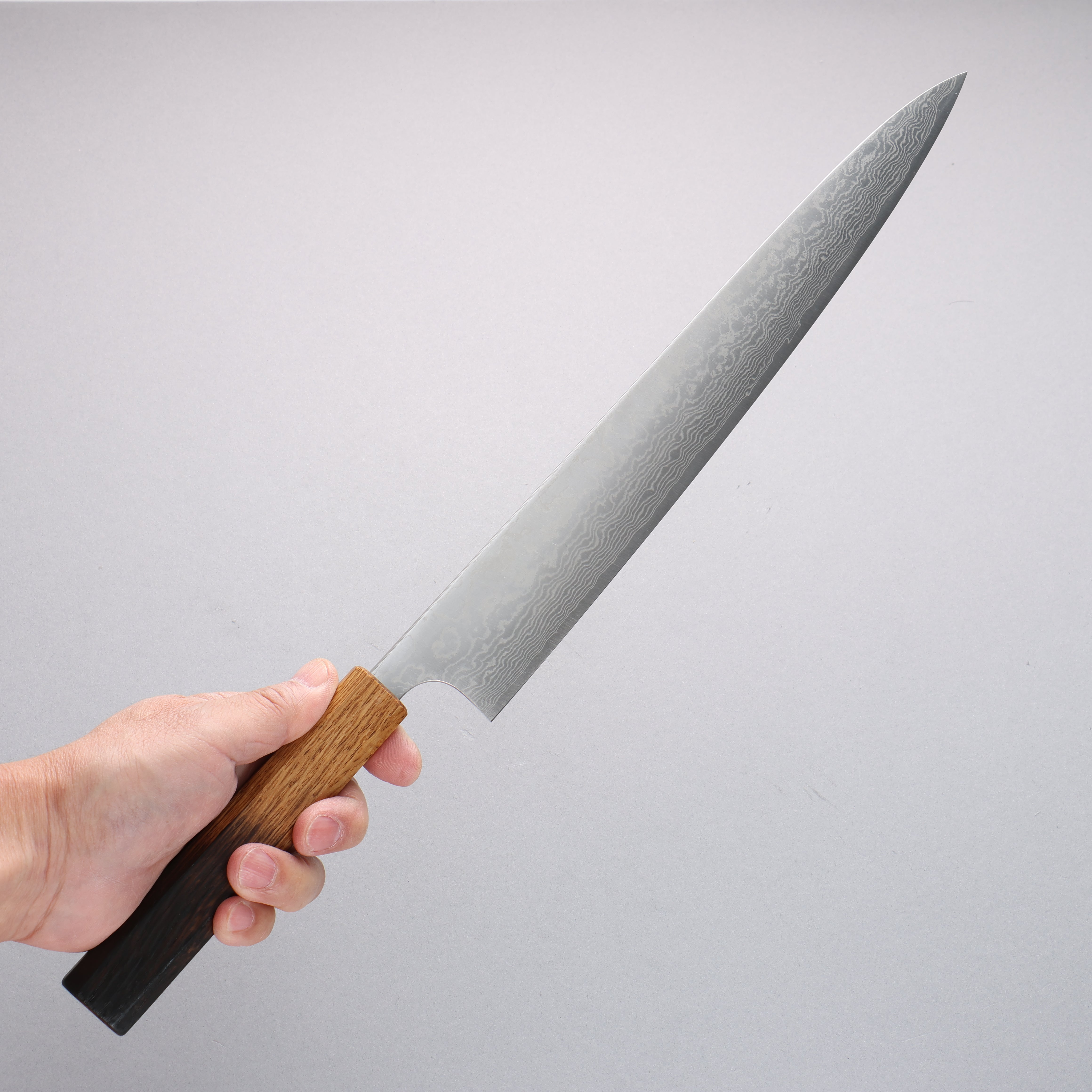 Anryu VG10 Migaki Finished Damascus Sujihiki 300mm Oak Handle - Seisuke Knife