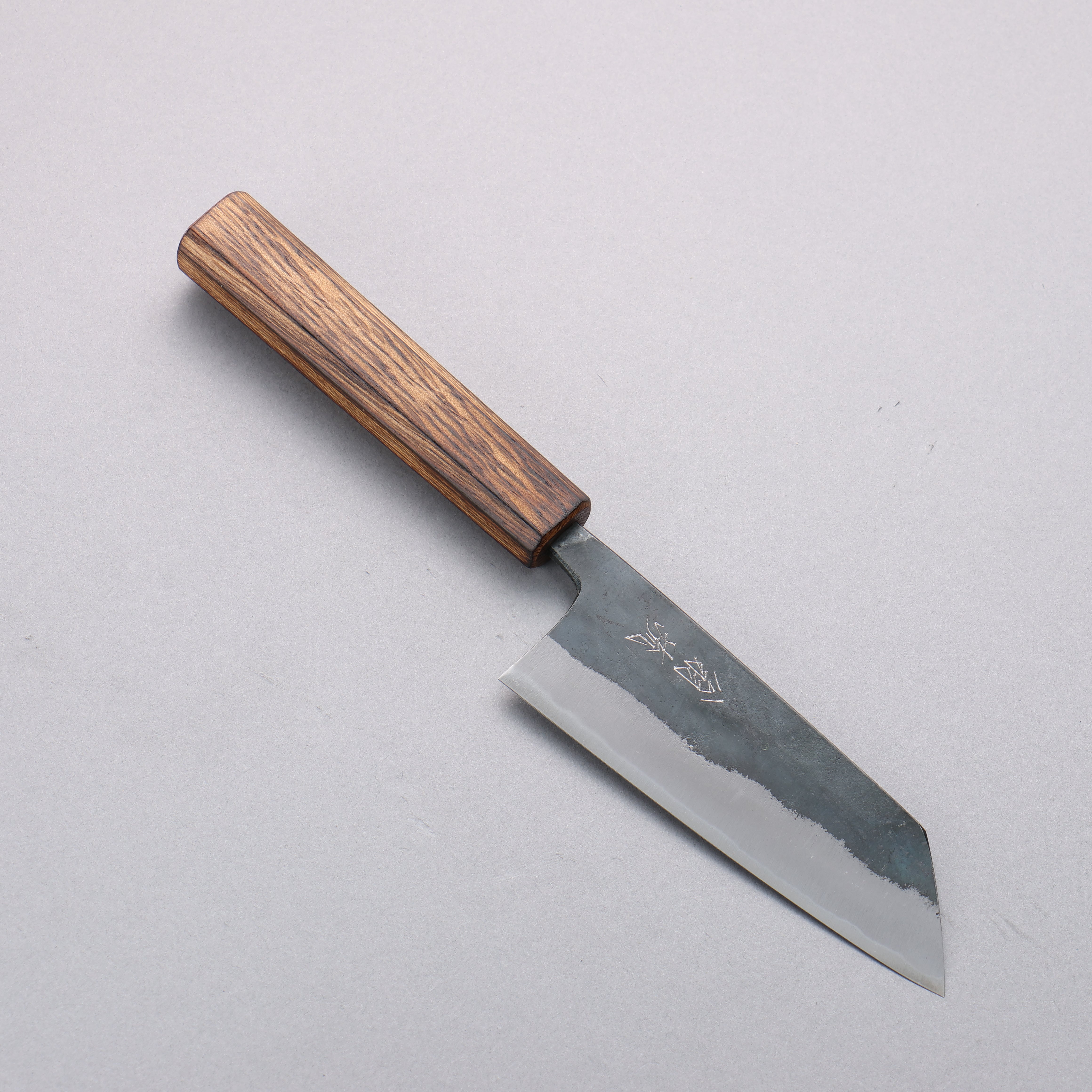 Oul Blue Steel No.2 Black Finished Small Bunka 125mm Oak Handle - Seisuke Knife