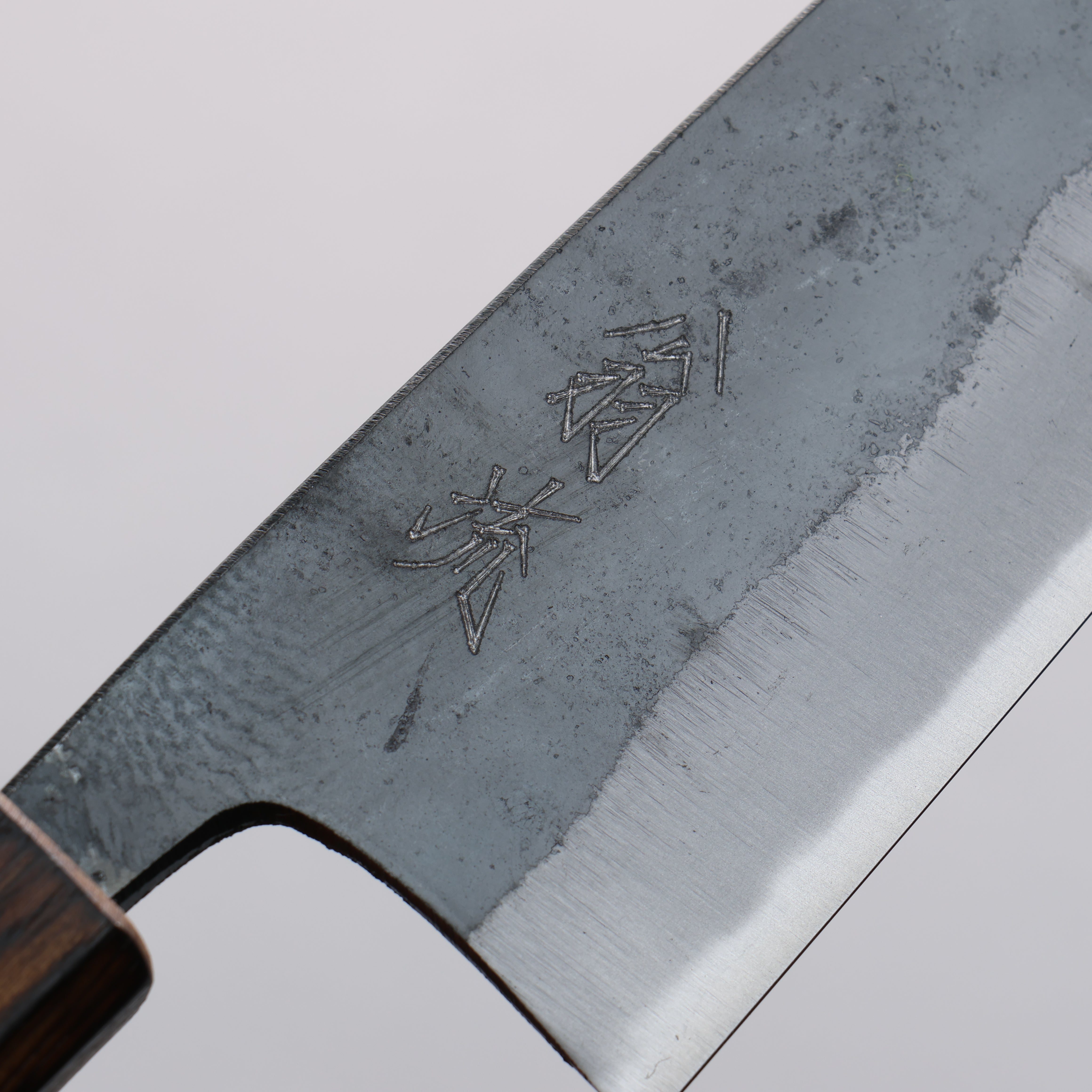 Oul Blue Steel No.2 Black Finished Small Bunka 125mm Oak Handle - Seisuke Knife