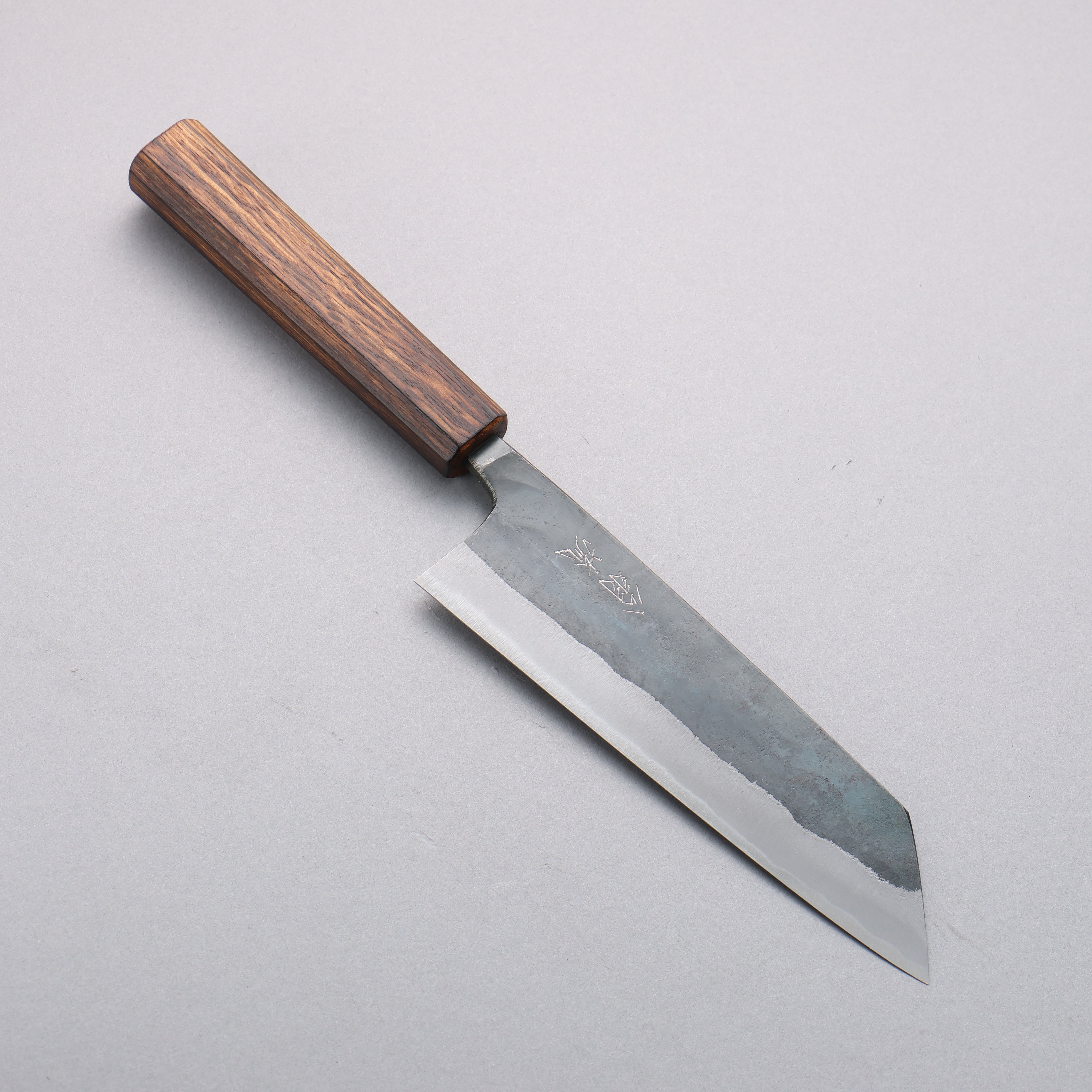 Oul Blue Steel No.2 Black Finished Bunka 170mm Oak Handle - Seisuke Knife