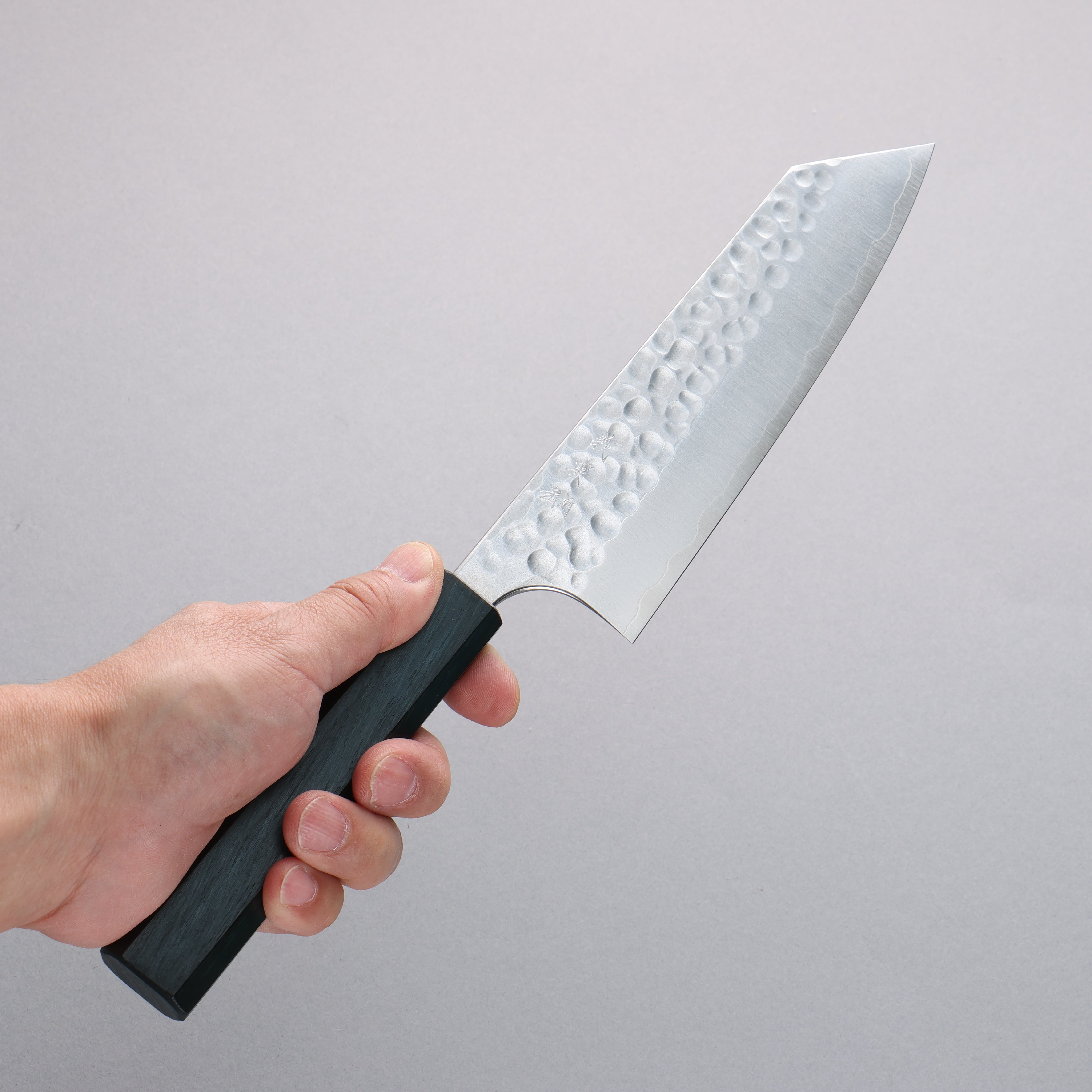 Yoshimi Kato SG2 Hammered(Maru) Bunka 170mm Oak (Indigo Dyed) Handle - Seisuke Knife