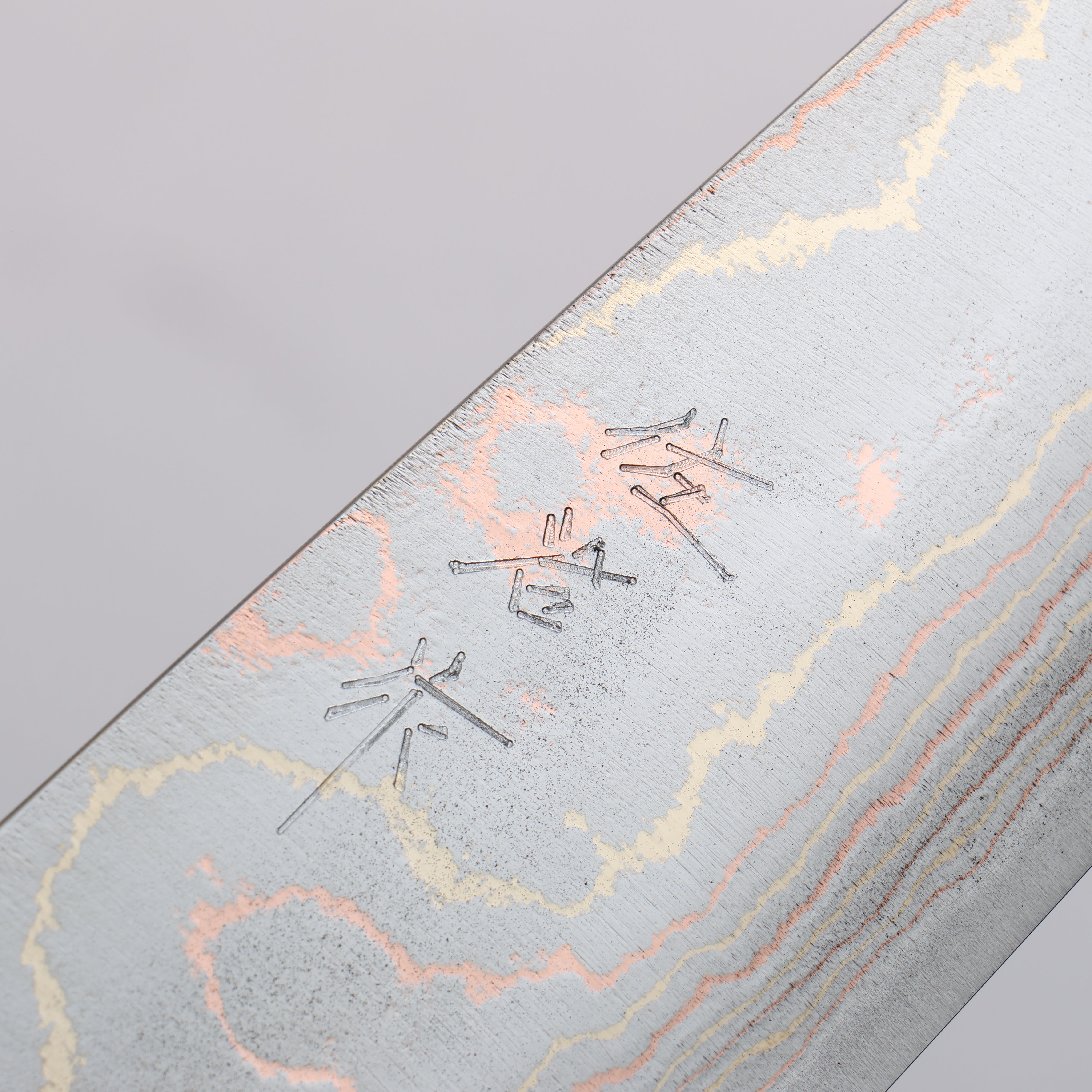 Takeshi Saji Maki-e Art Blue Steel No.2 Colored Damascus Gyuto 240mm Maki-e Art Red Fuji Handle with Sheath - Seisuke Knife