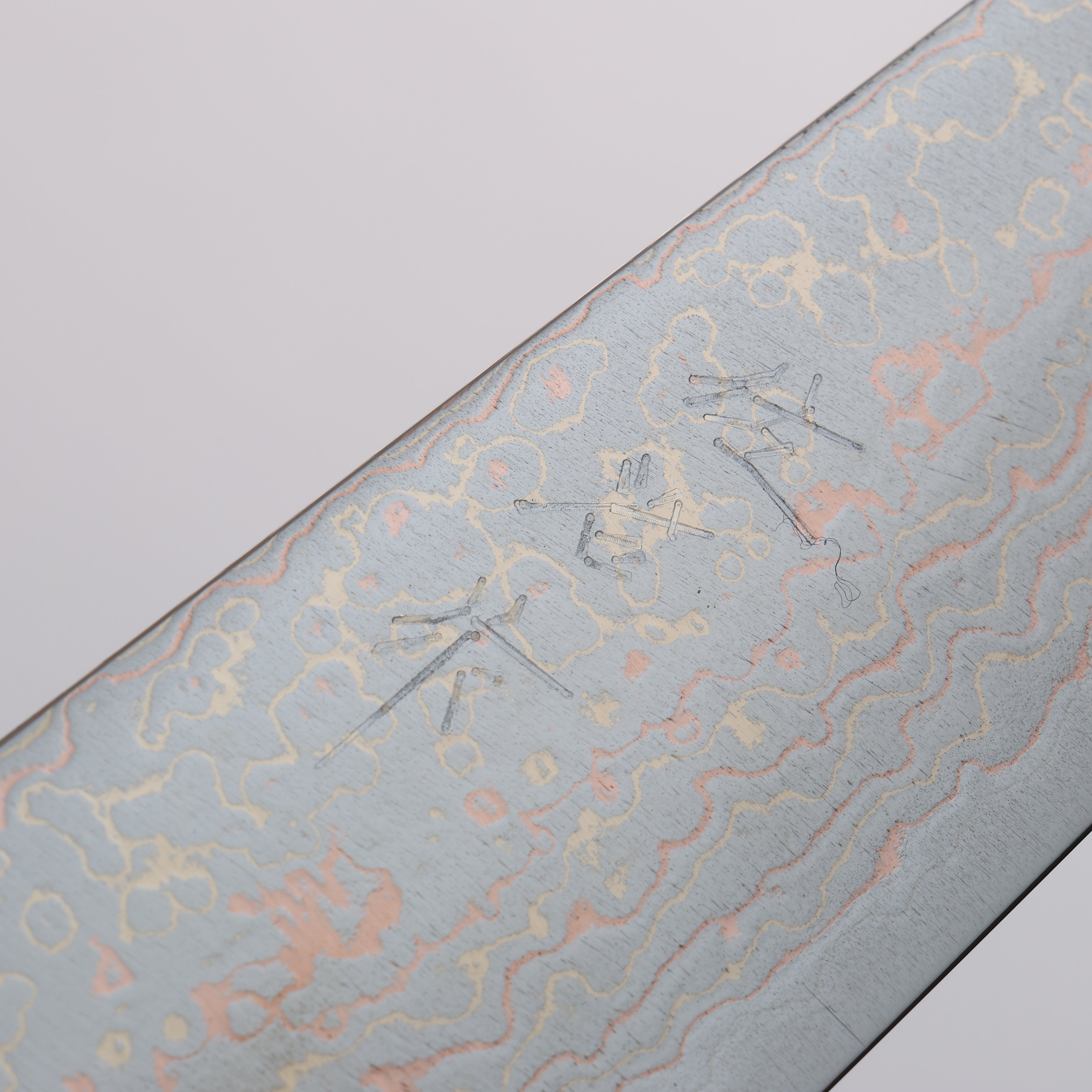 Takeshi Saji VG10w Colored Damascus Gyuto 180mm Blue Turquoise Handle - Seisuke Knife