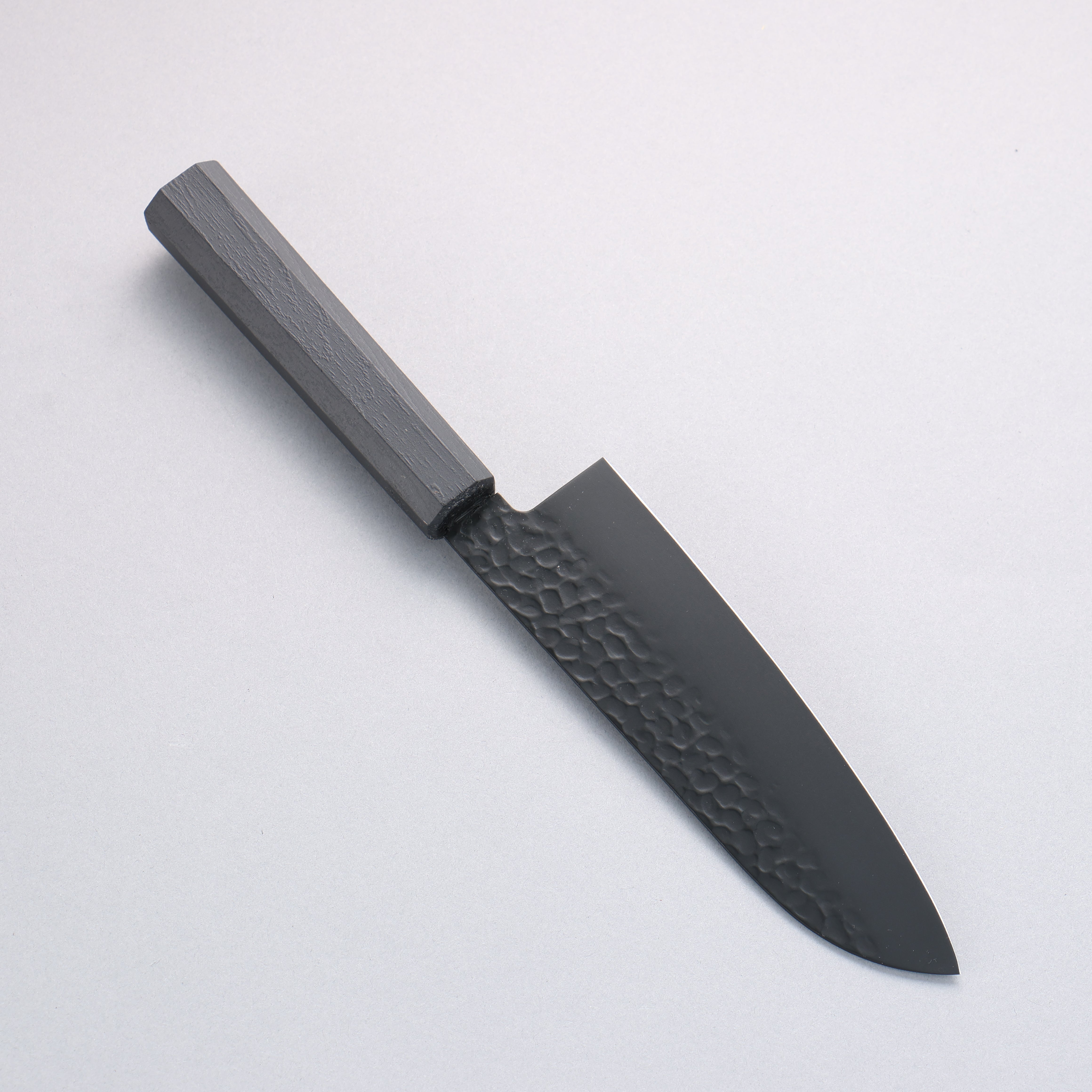 Sakai Takayuki Kurokage VG10 Hammered Teflon Coating Santoku 170mm Black Lacquered Handle - Seisuke Knife