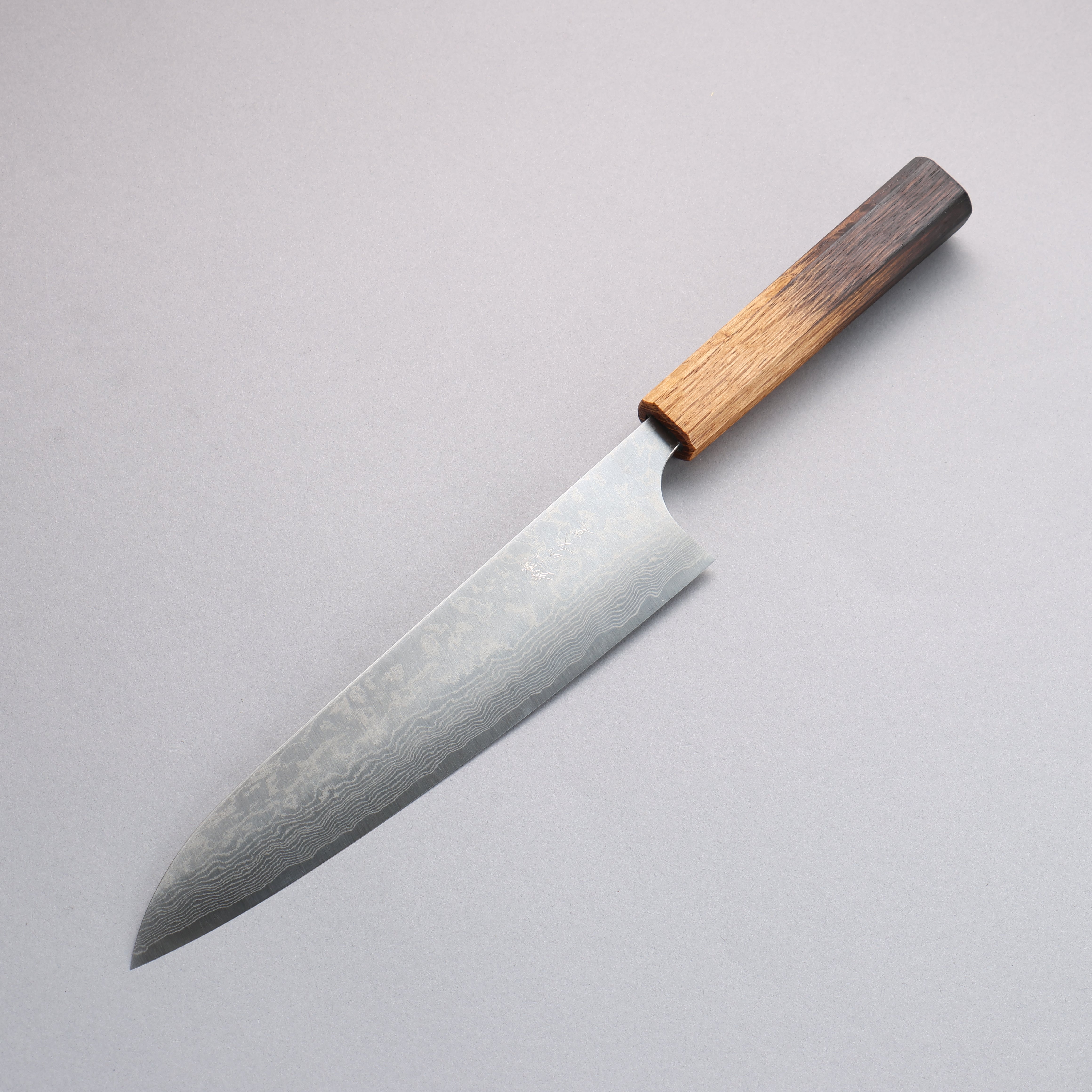 Anryu VG10 Migaki Finished Damascus Gyuto 210mm Burnt Oak Handle - Seisuke Knife
