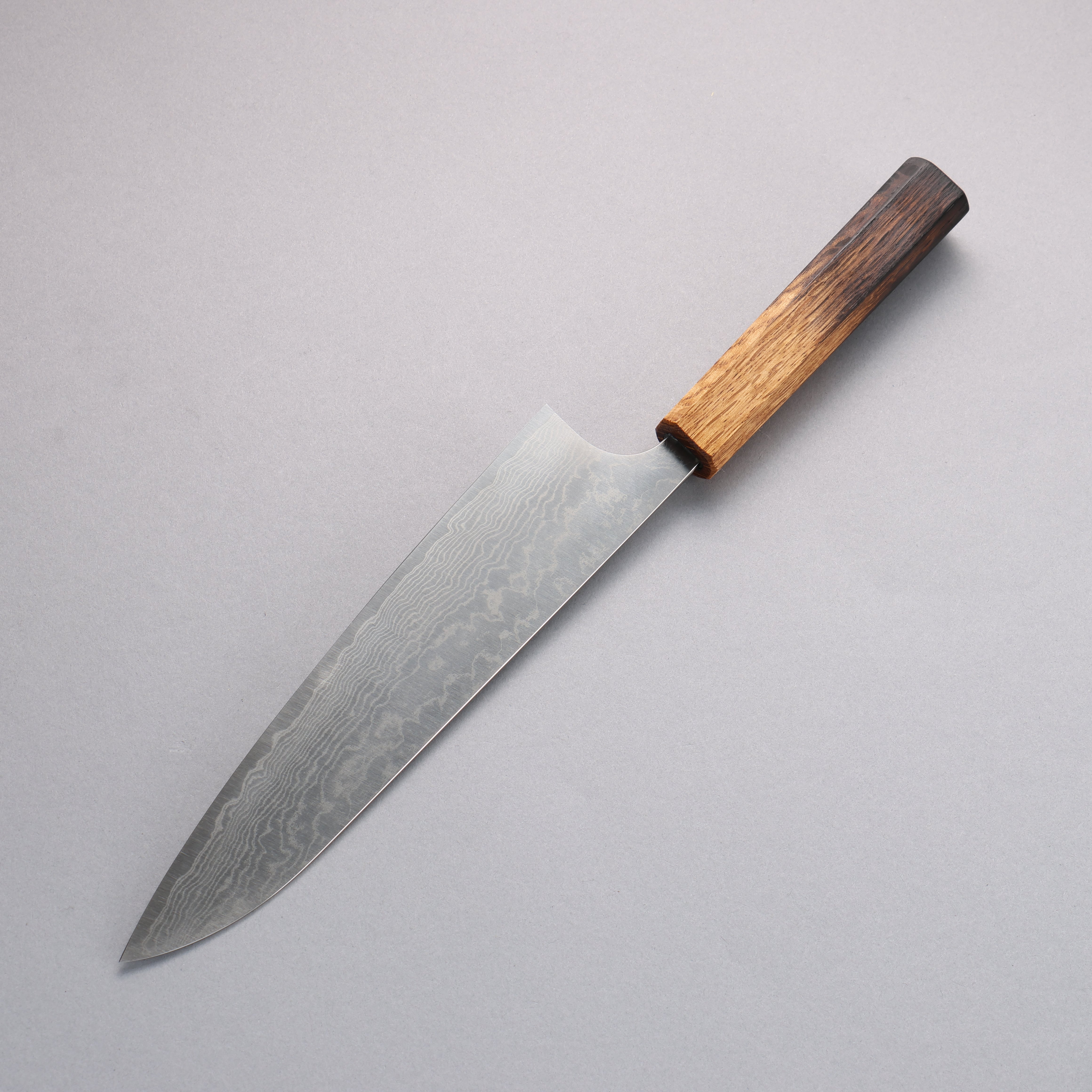 Anryu VG10 Migaki Finished Damascus Gyuto 210mm Burnt Oak Handle - Seisuke Knife