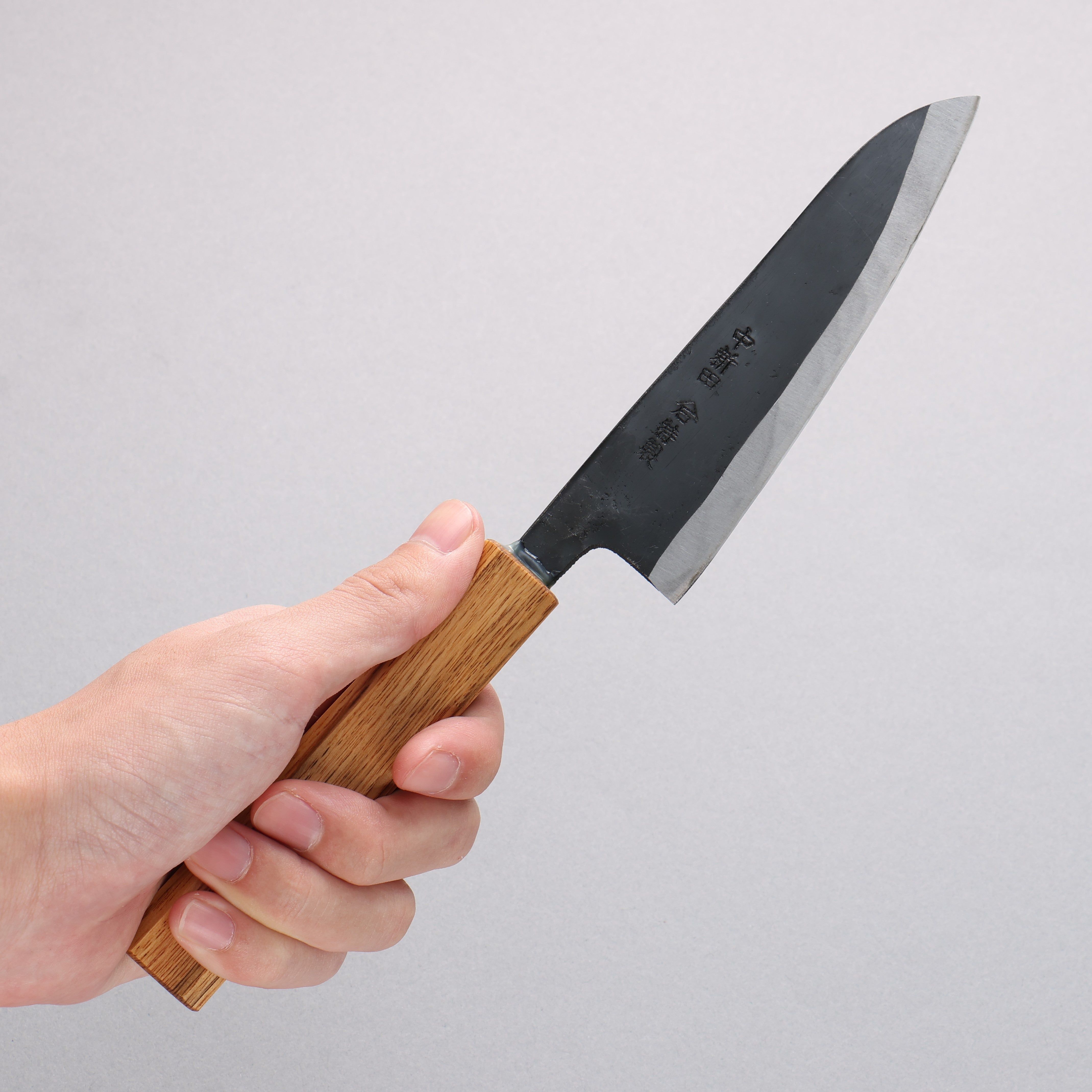 Nakaniida White Steel No.2 Kurouchi Kawamuki 120mm Oak Handle - Seisuke Knife