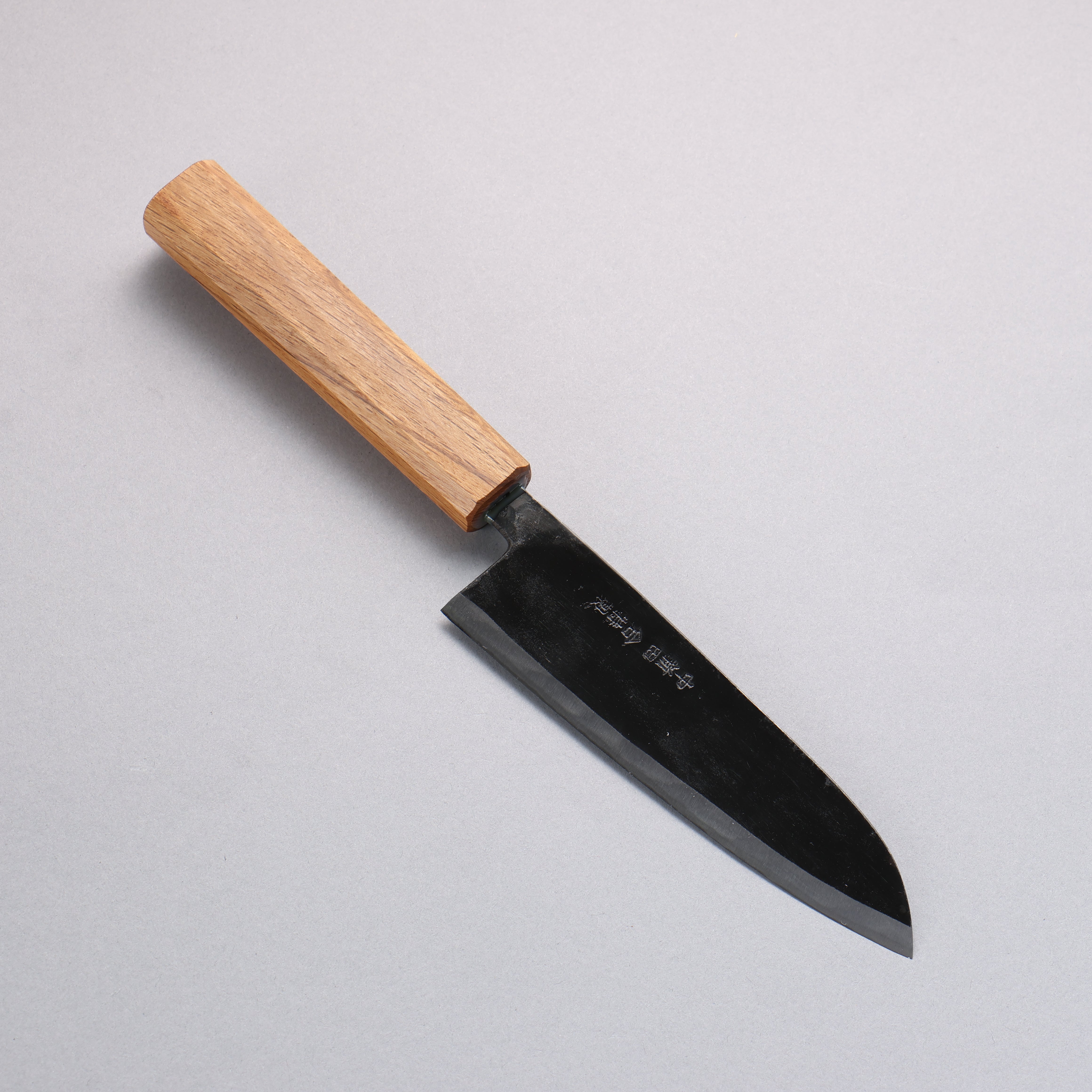 Nakaniida White Steel No.2 Kurouchi Santoku 150mm Oak Handle - Seisuke Knife