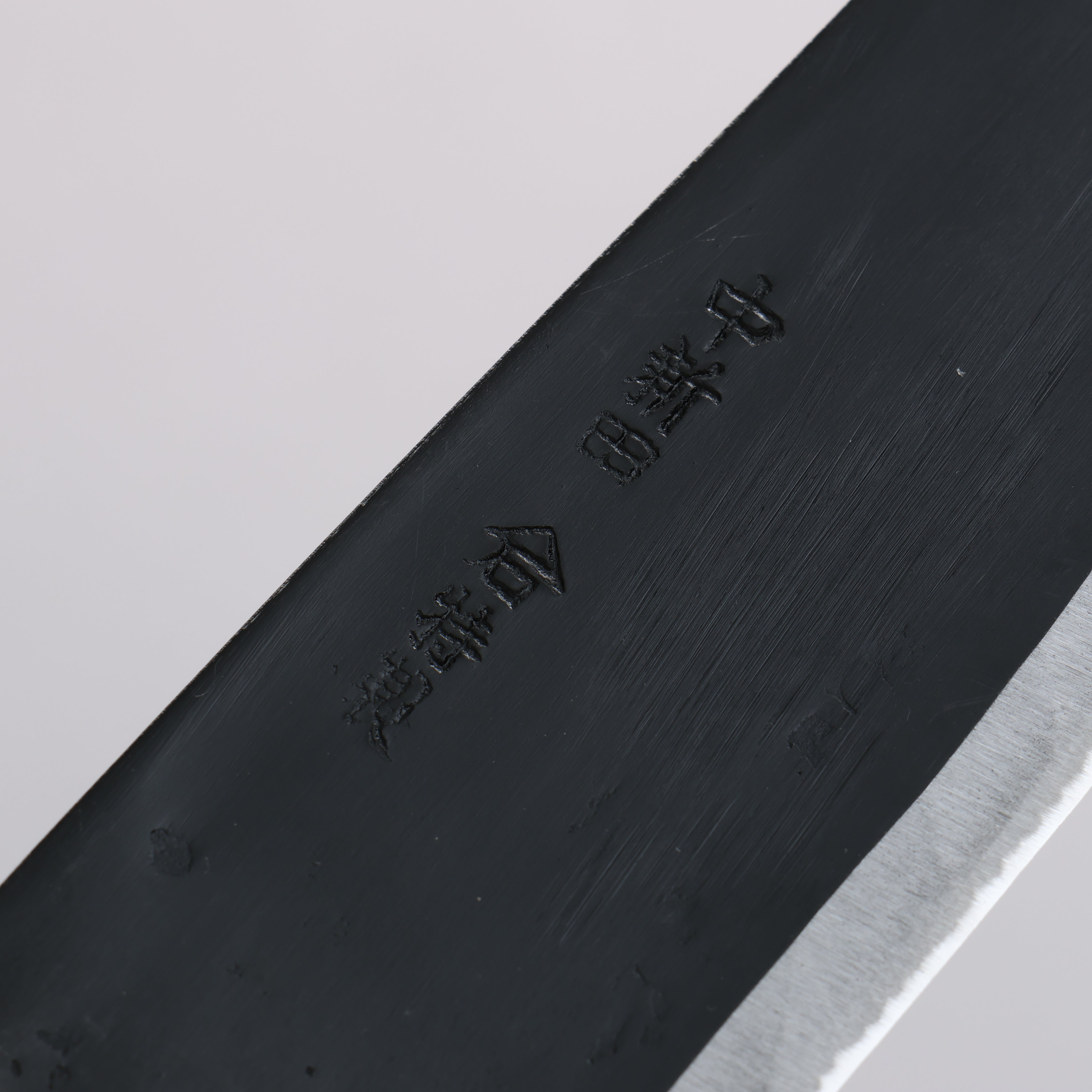 Nakaniida White Steel No.2 Black Finished Santoku 165mm Oak Handle - Seisuke Knife