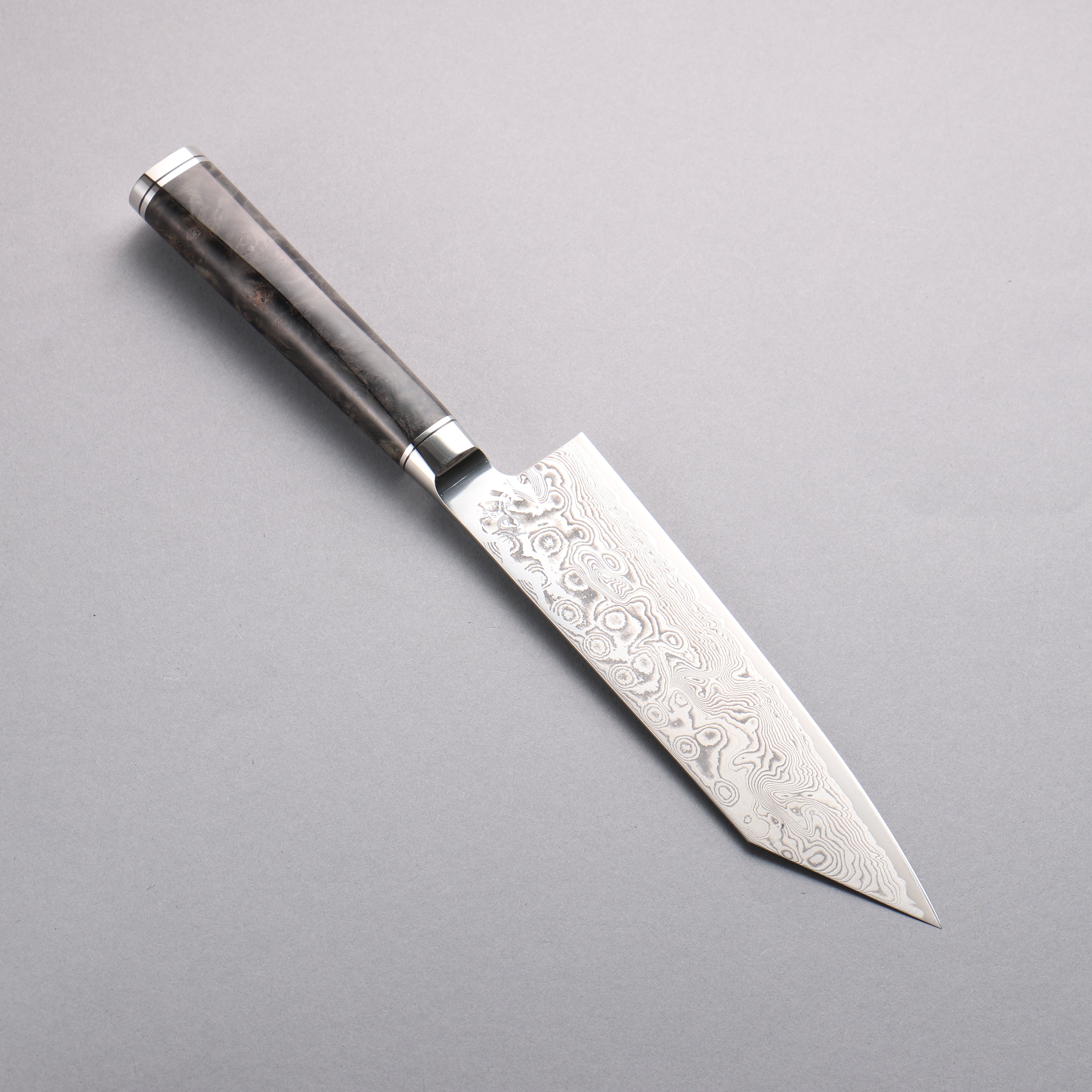 Ryusen Oukokuryu MT SG2 Damascus Migaki Finished Kiritsuke Santoku 175mm Stabilized wood Handle - Seisuke Knife