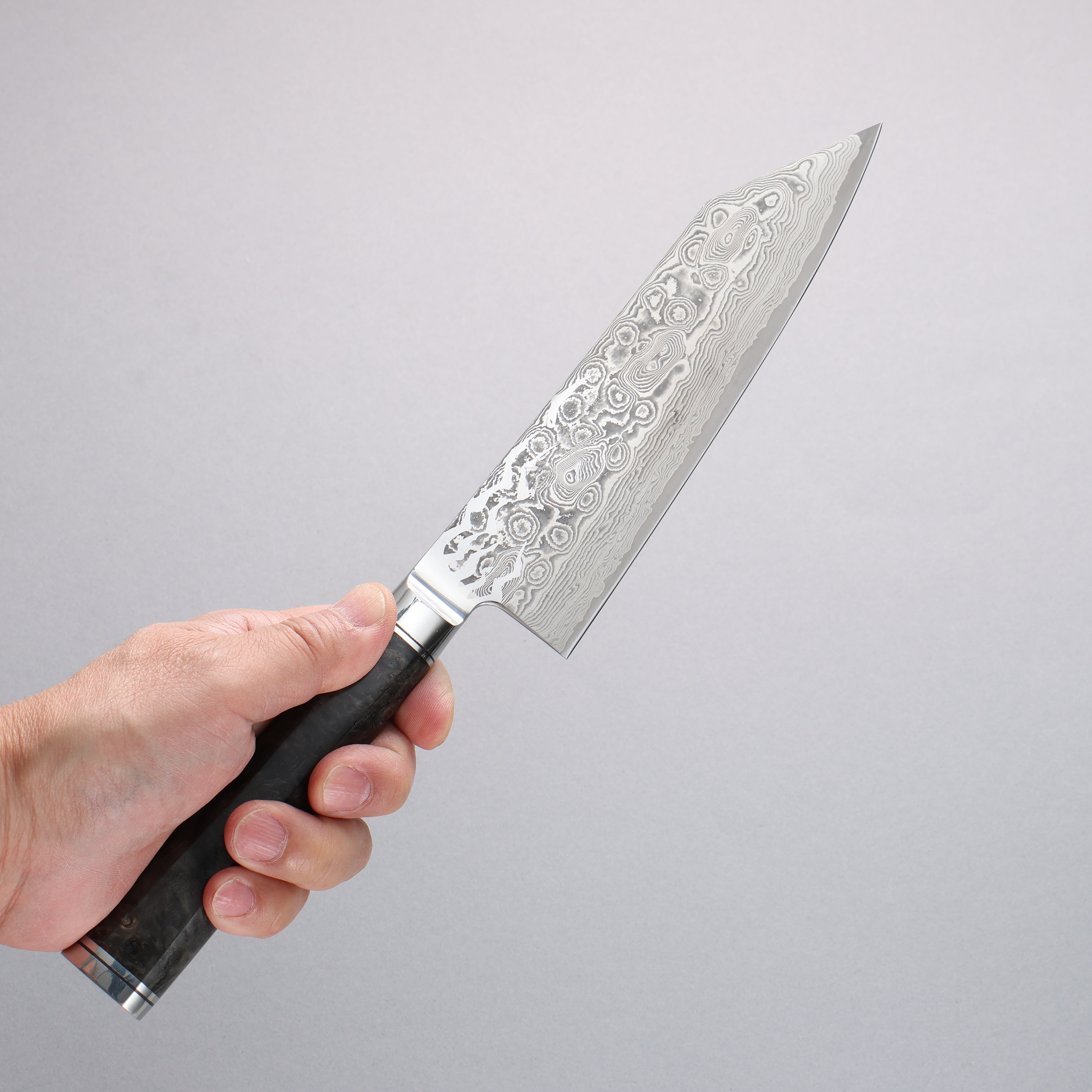 Ryusen Oukokuryu MT SG2 Damascus Migaki Finished Kiritsuke Santoku 175mm Stabilized wood Handle - Seisuke Knife