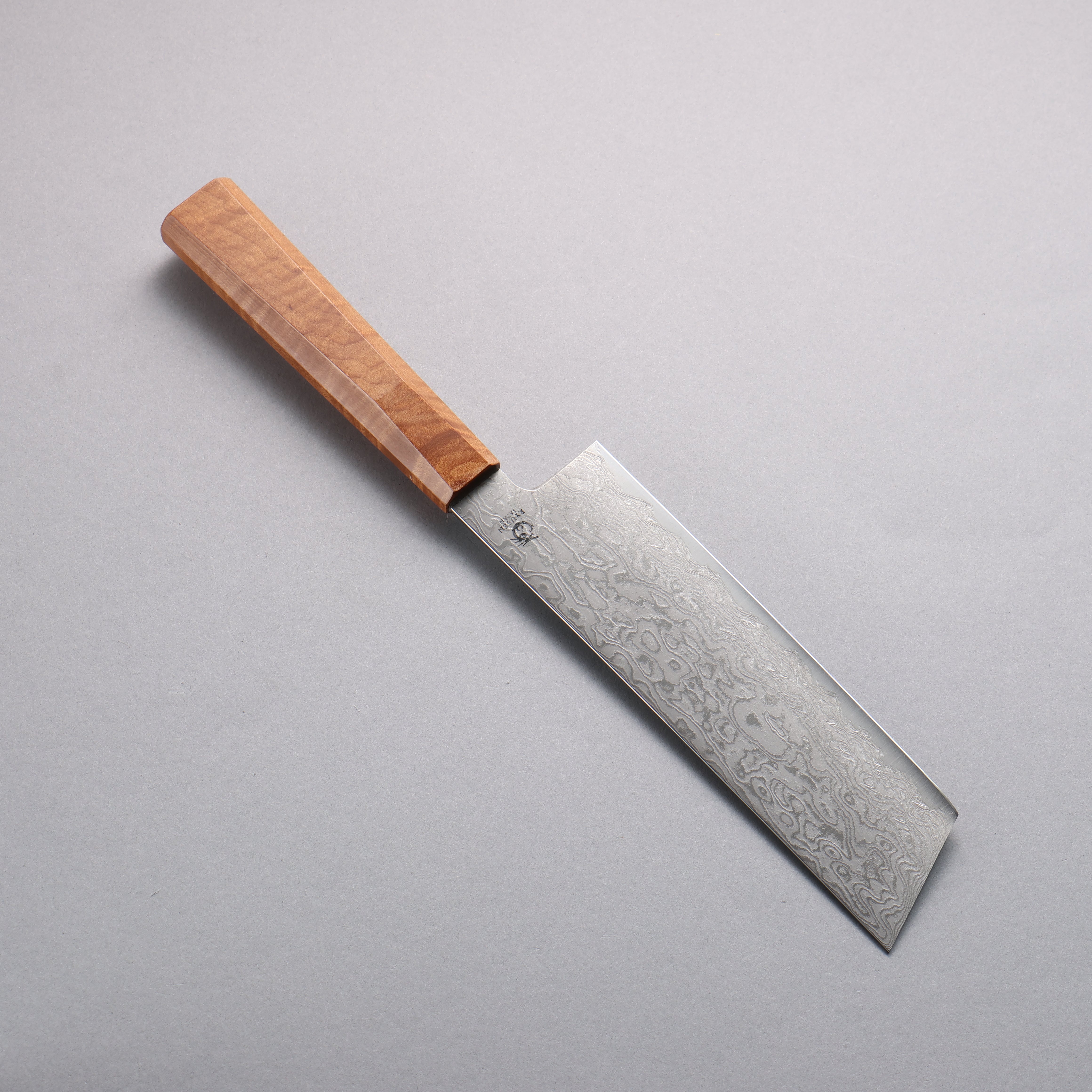 Ryusen Fukakuryu ATS314 63 Layer Damascus Nakiri 155mm Curly Maple Handle - Seisuke Knife