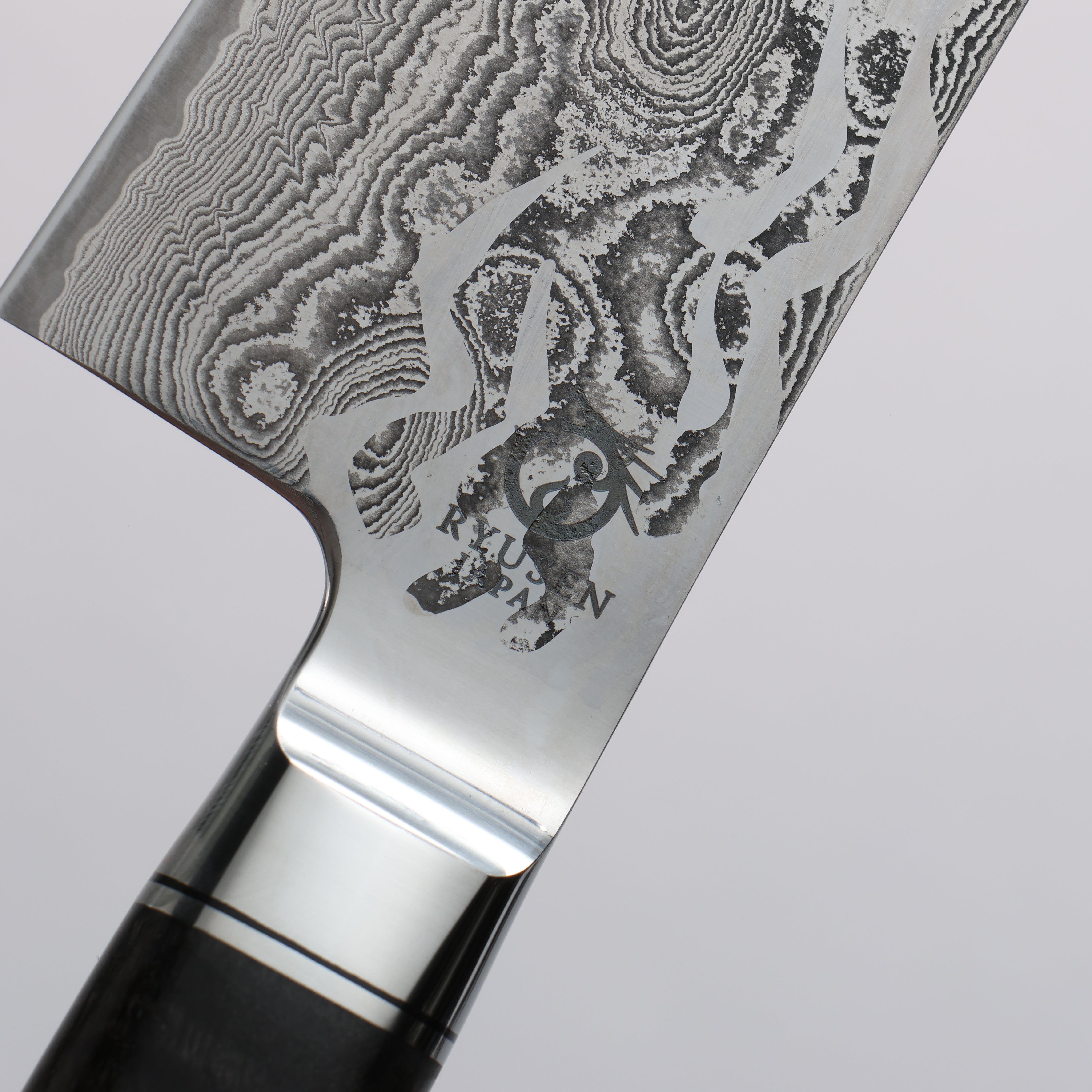 Ryusen Oukokuryu MT SG2 Damascus Migaki Finished Kiritsuke Gyuto 210mm Stabilized wood Handle - Seisuke Knife