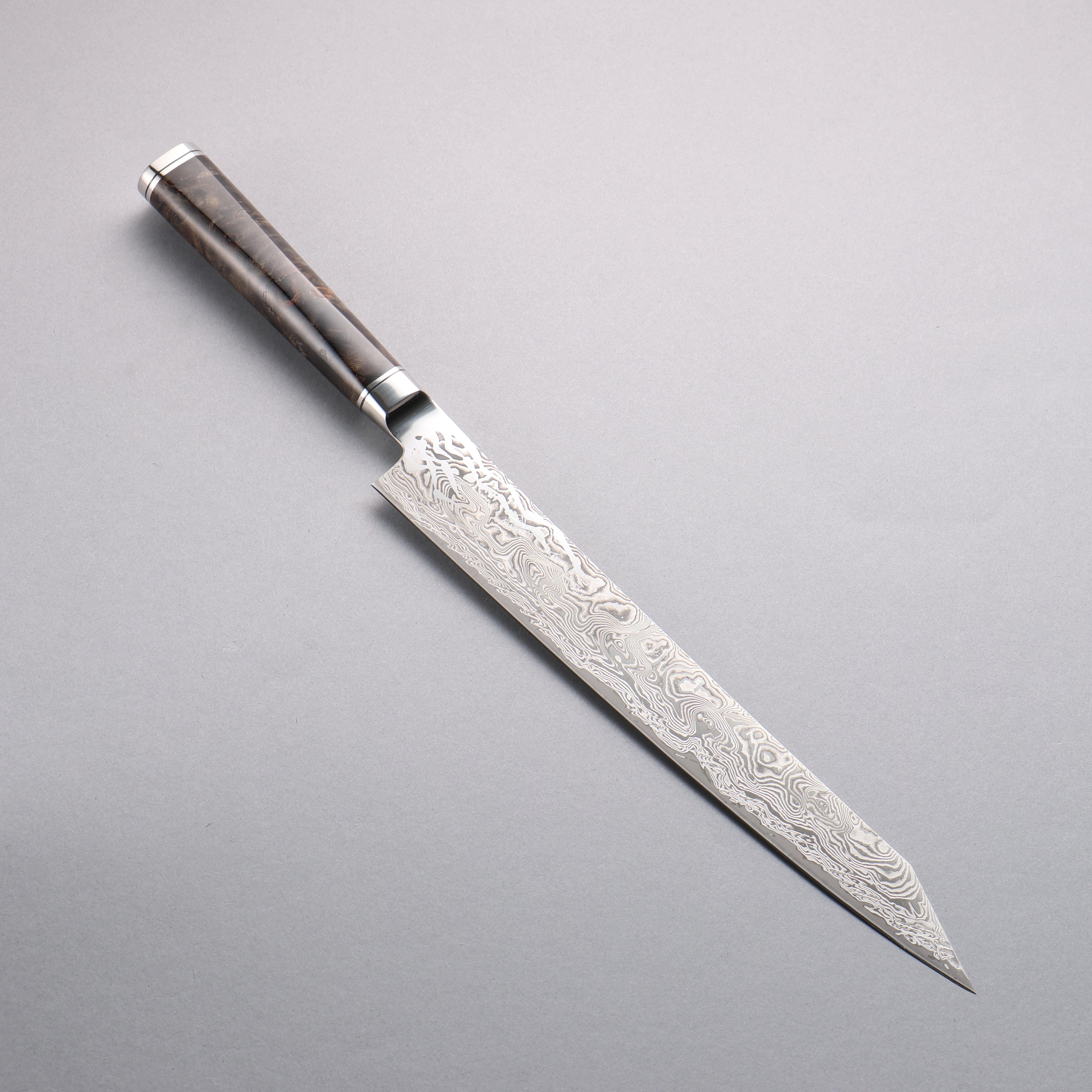 Ryusen Oukokuryu MT SG2 Damascus Migaki Finished Kiritsuke Sujihiki 260mm Stabilized wood Handle - Seisuke Knife