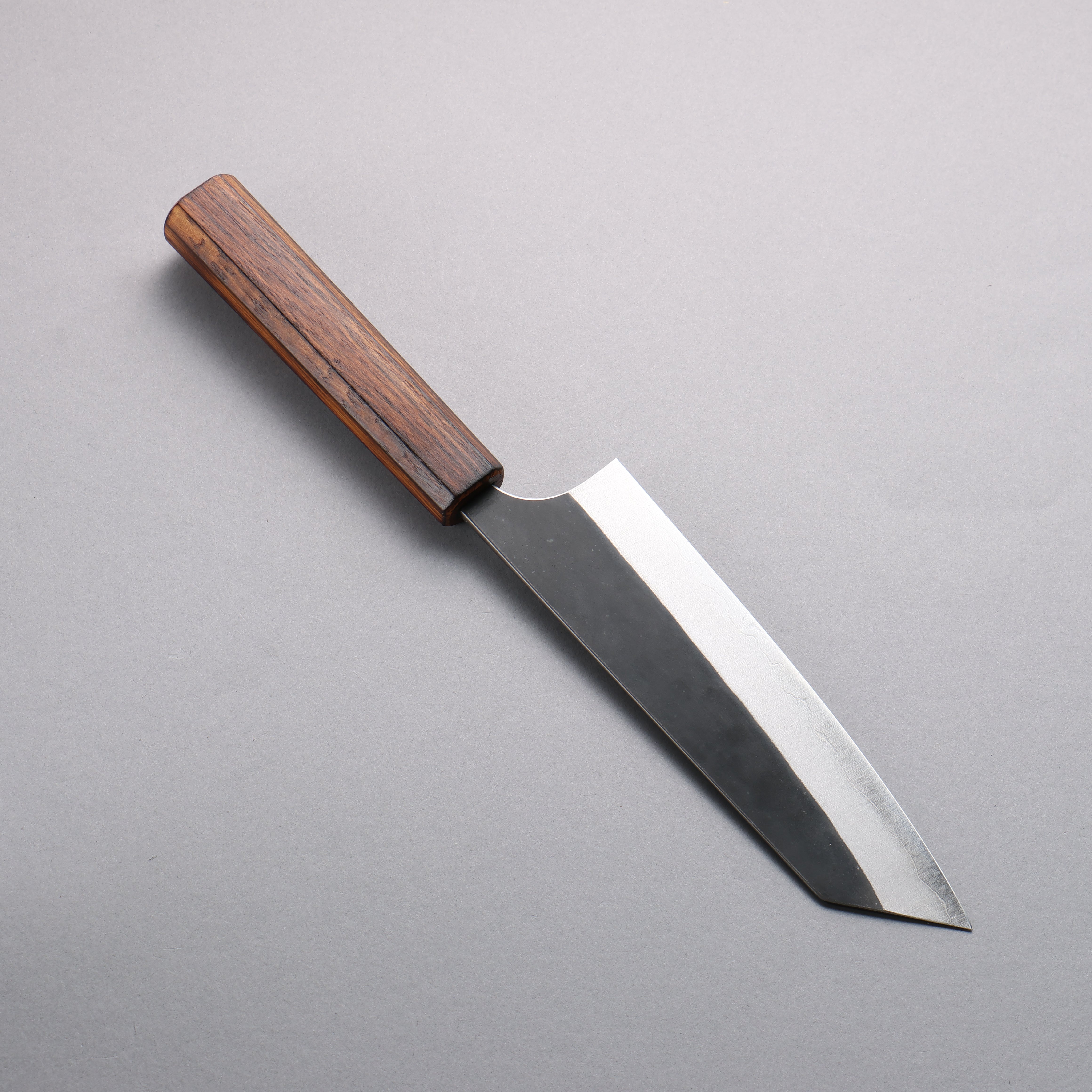 Yoshimi Kato Blue Super Black Finished Bunka 170mm Burnt Oak (Lacquered) Handle - Seisuke Knife