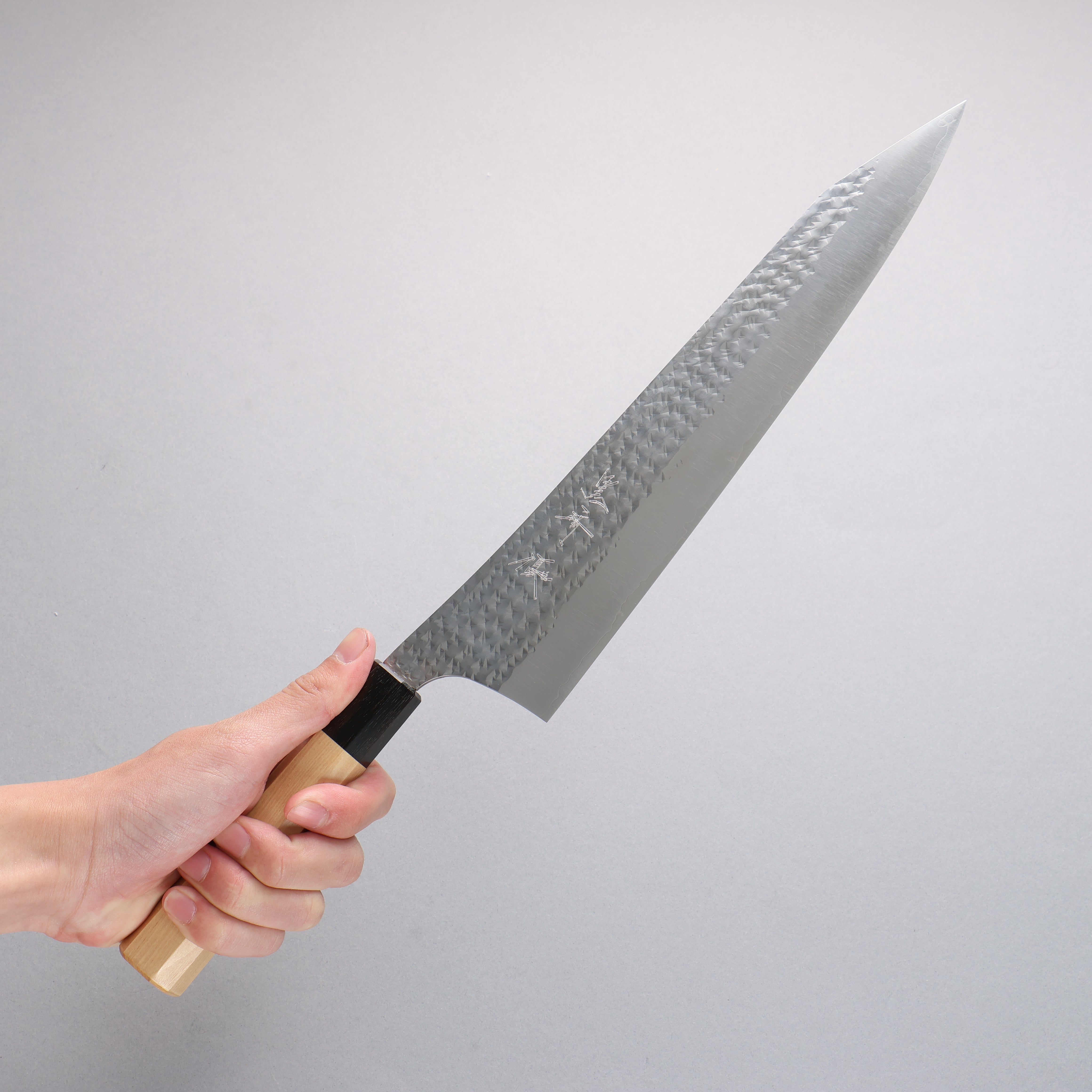 Yu Kurosaki Senko Ei SG2 Hammered Gyuto 270mm Aomori Hiba���(Ferrule: Brown) Handle - Seisuke Knife