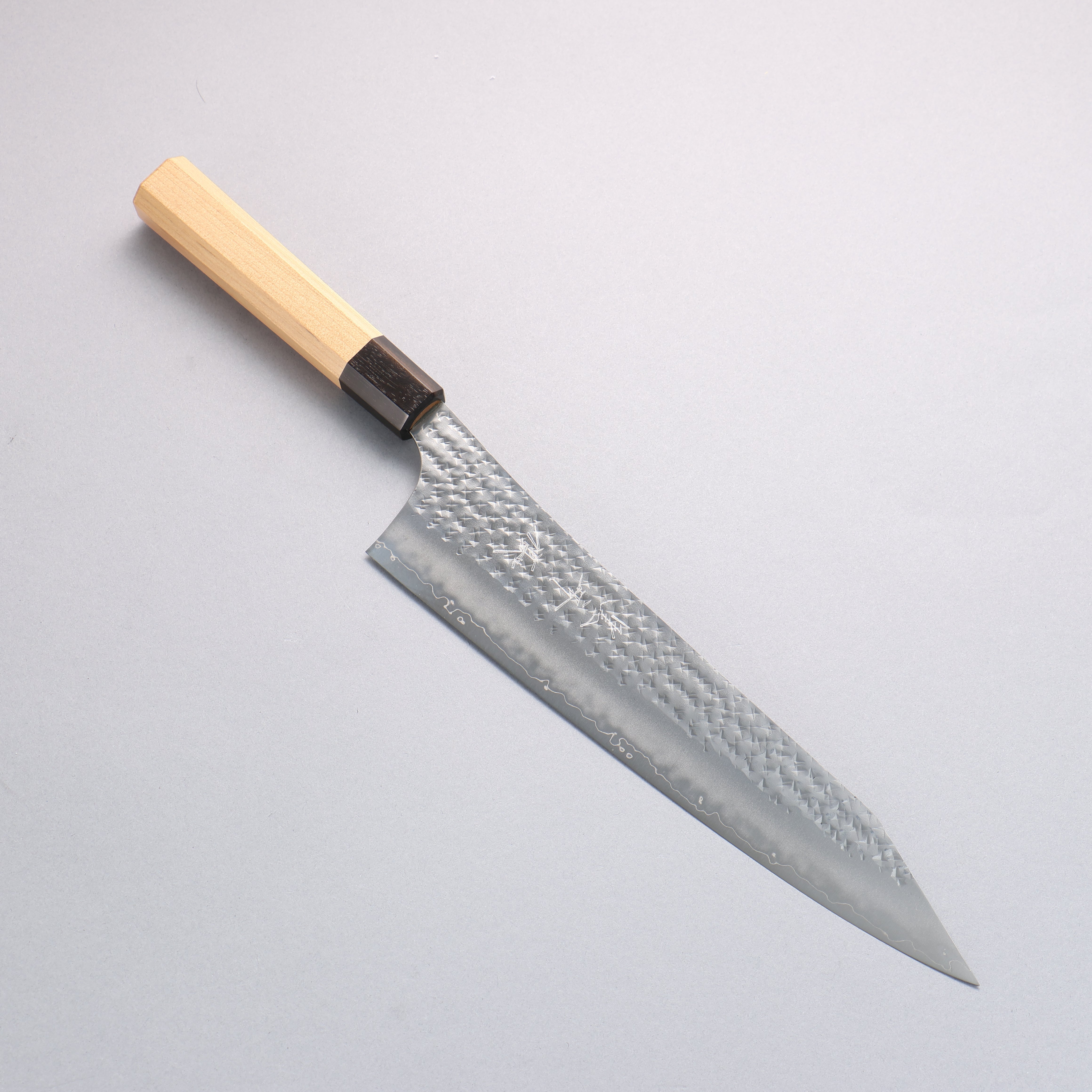 Yu Kurosaki Senko Ei SG2 Hammered Gyuto 240mm Aomori Hiba���(Ferrule: Brown) Handle - Seisuke Knife