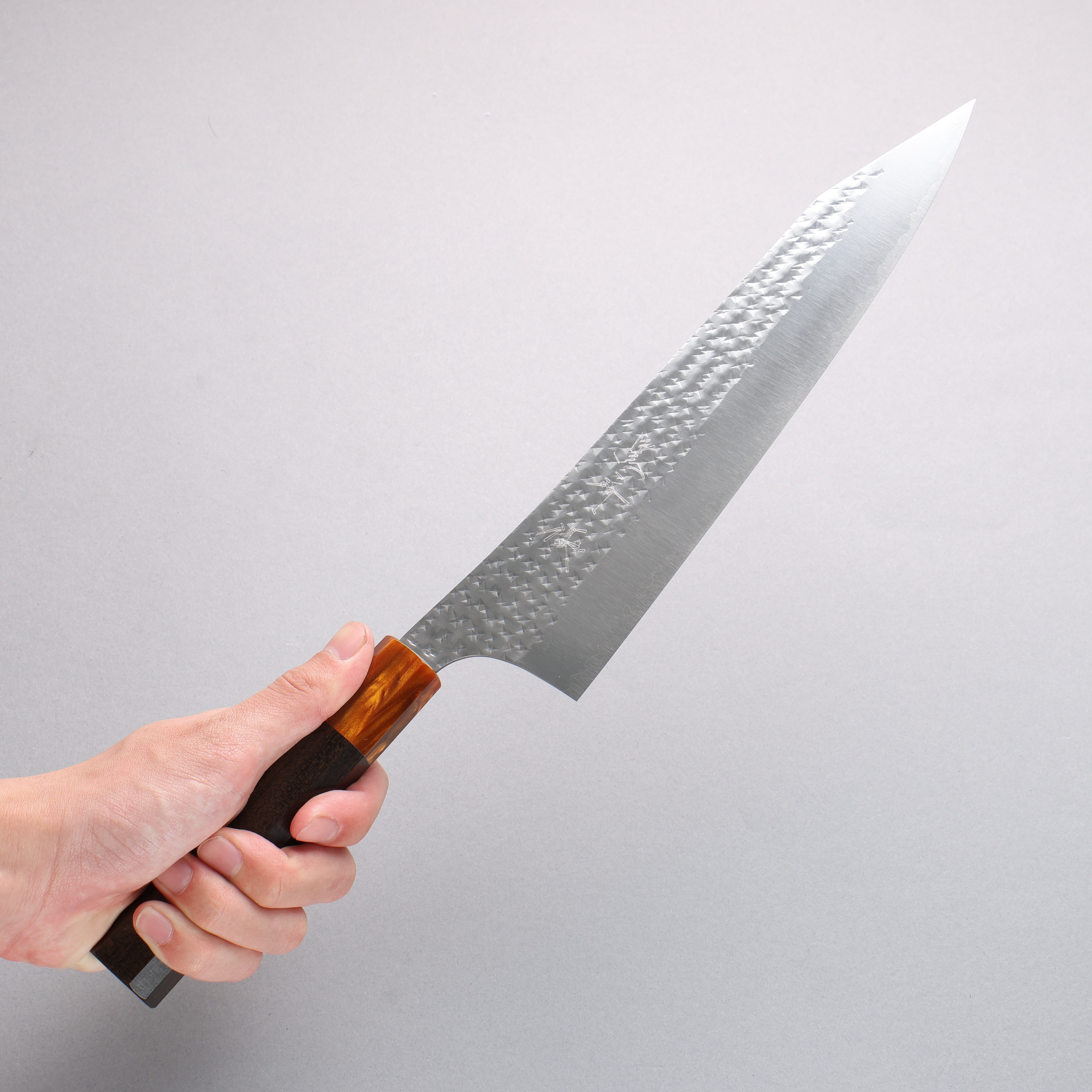 Yu Kurosaki Senko Ei SG2 Hammered Gyuto 240mm Sandalwood (ferrule:Acrylic) Handle - Seisuke Knife