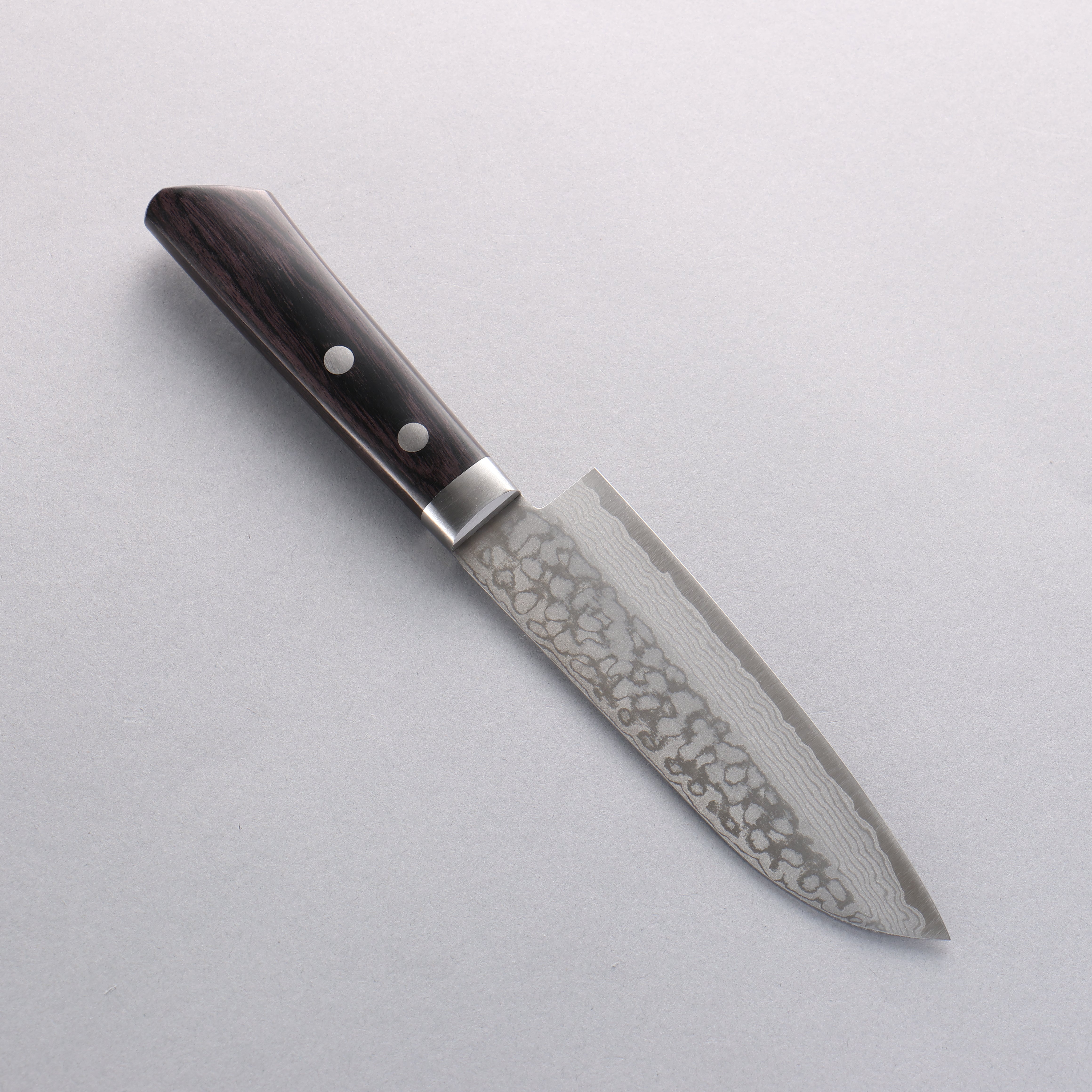 Seisuke VG10 Damascus Small Santoku 135mm Black Pakka wood Handle - Seisuke Knife