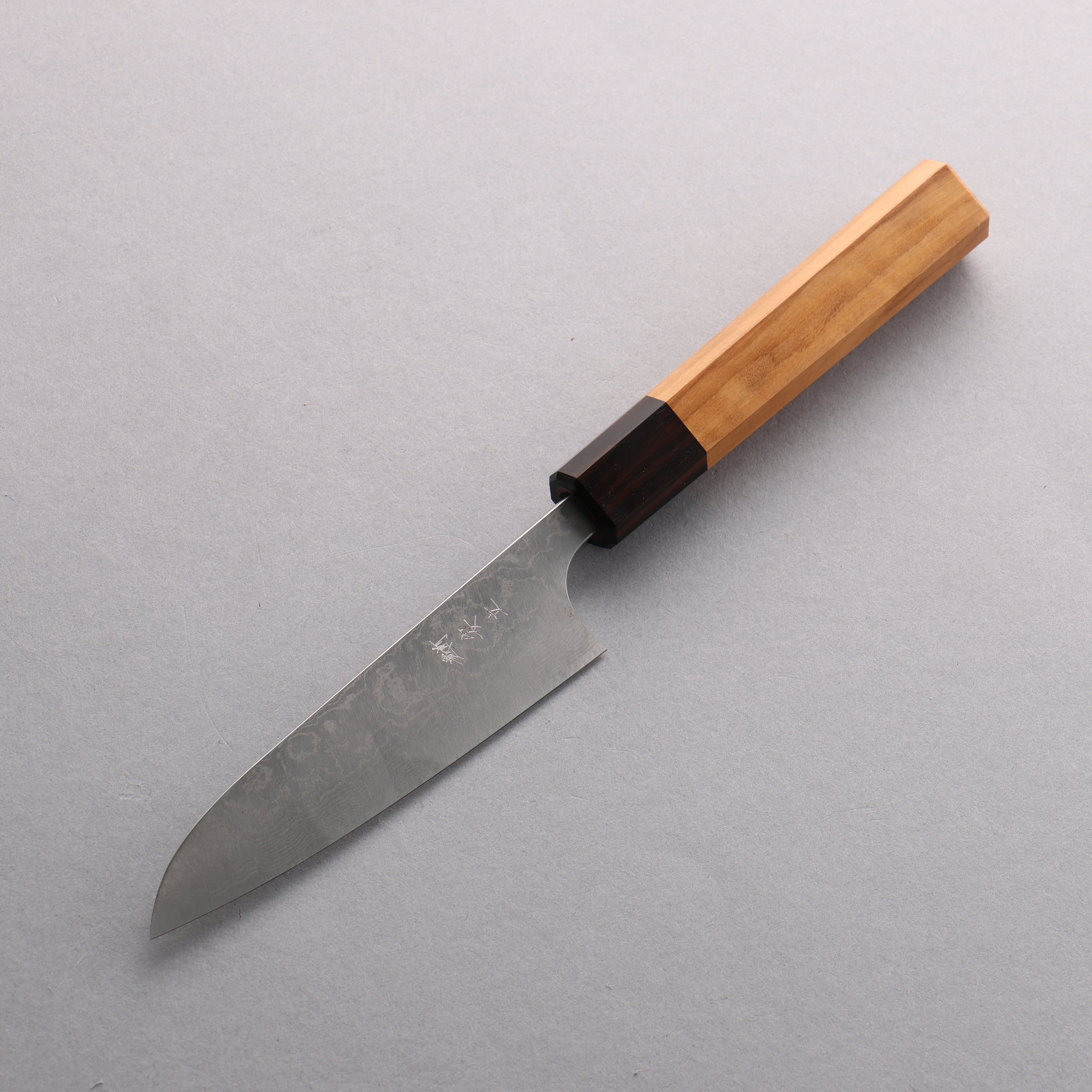 Anryu VG10 Migaki Damascus Petty-Utility 120mm Keyaki Elm Handle - Seisuke Knife