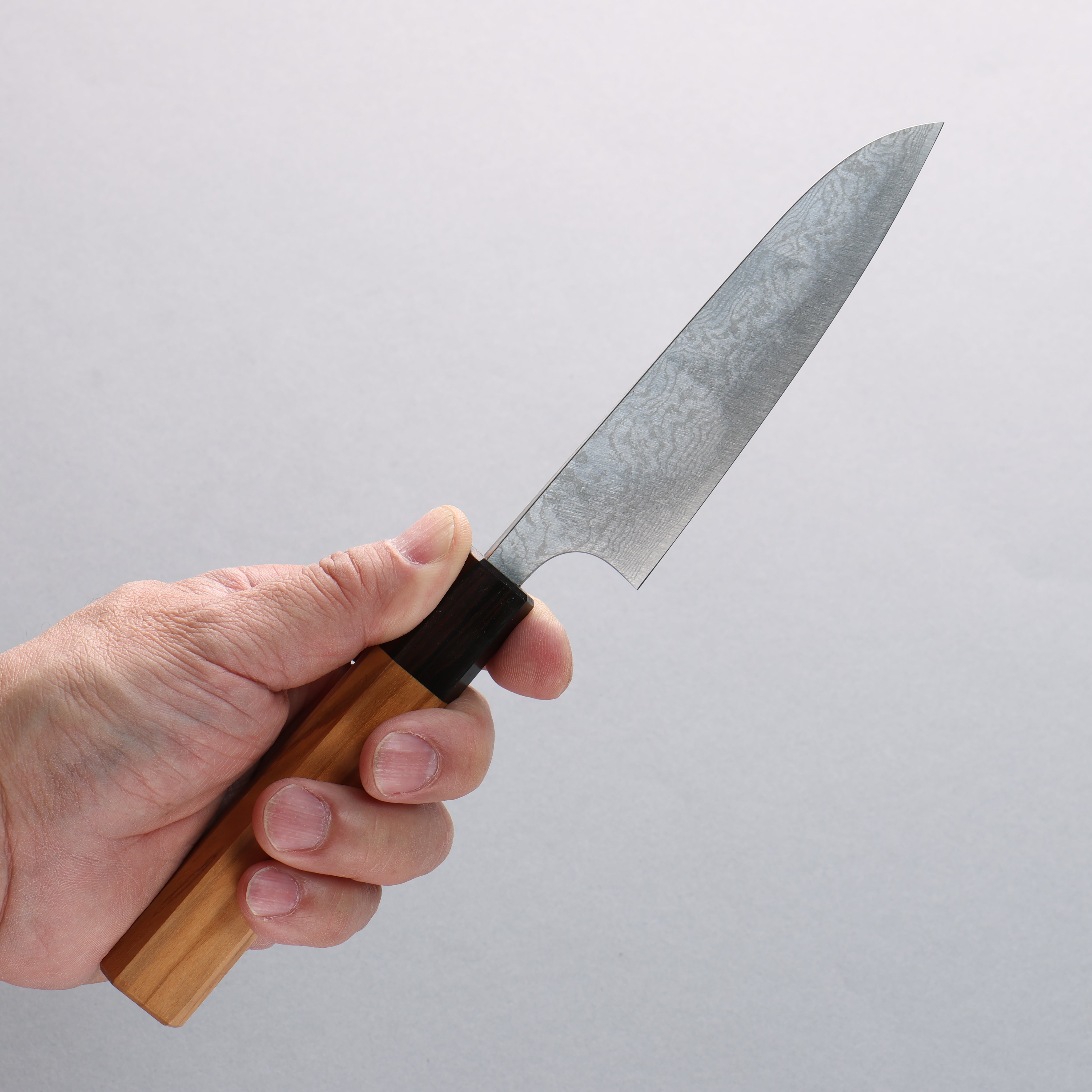 Anryu VG10 Migaki Damascus Petty-Utility 120mm Keyaki Elm Handle - Seisuke Knife