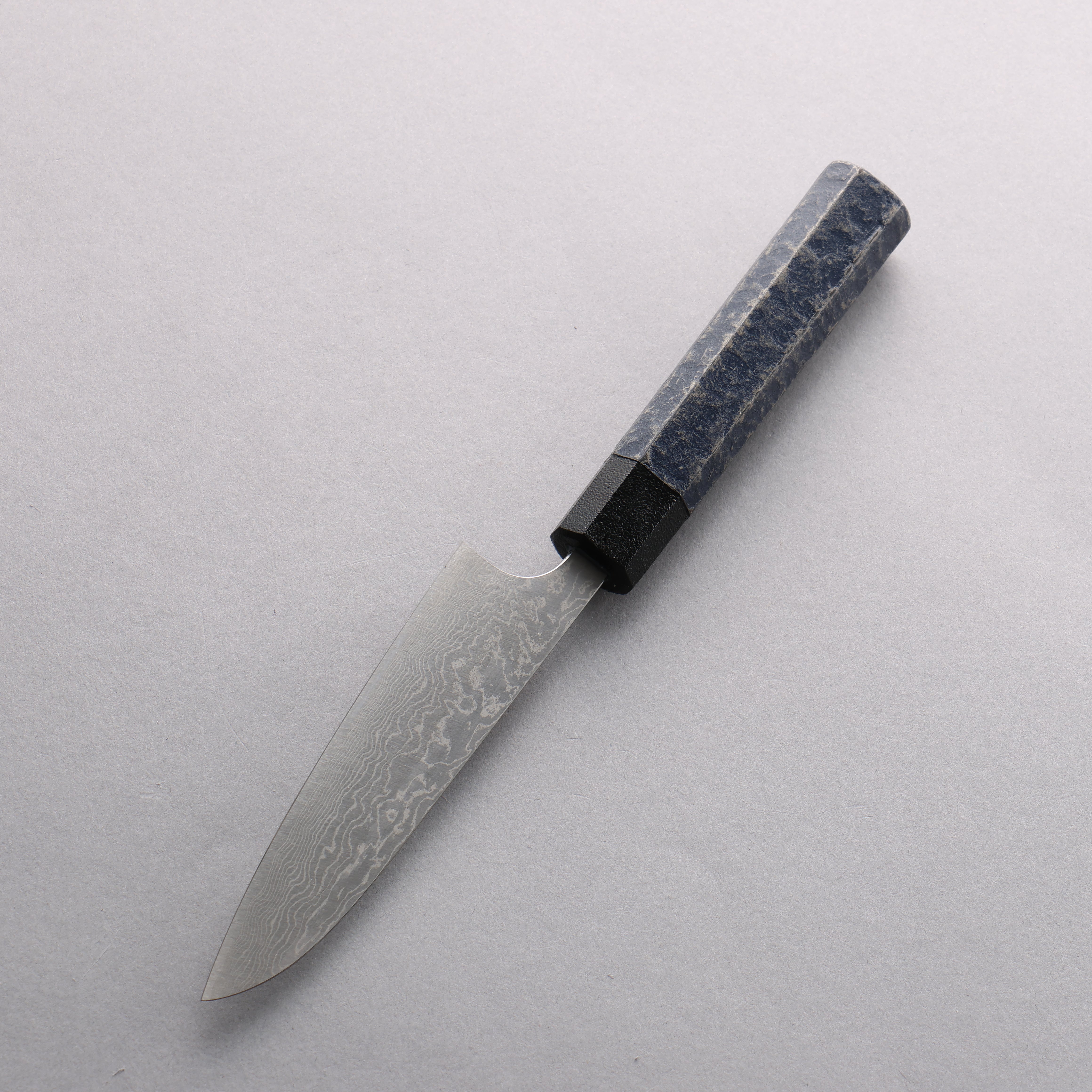 Anryu VG10 Migaki Damascus Petty-Utility 120mm Indigo Color Lacquered Handle - Seisuke Knife