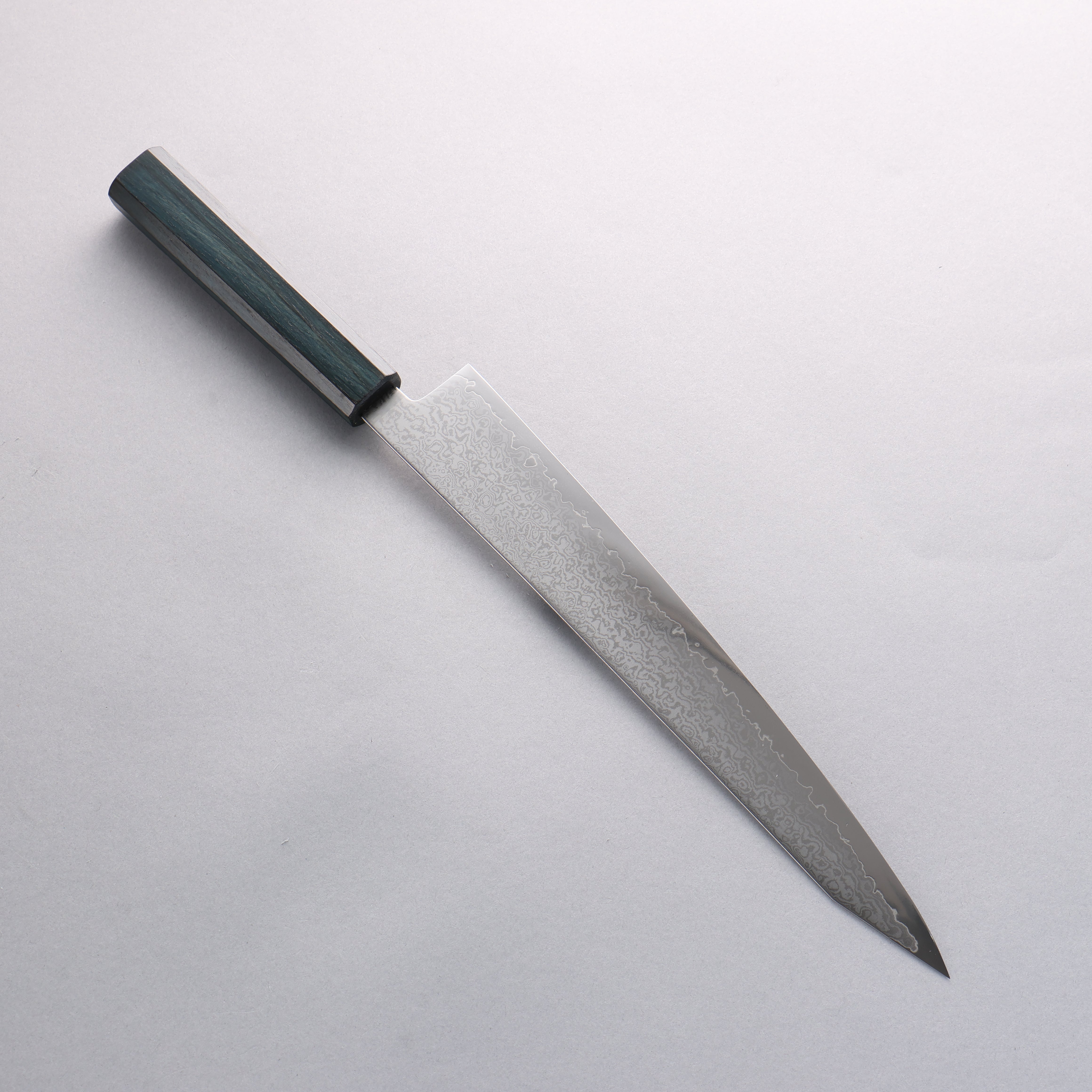 Seisuke VG10 Damascus Kiritsuke Sujihiki 270mm Indigo Dyed Oak Handle - Seisuke Knife