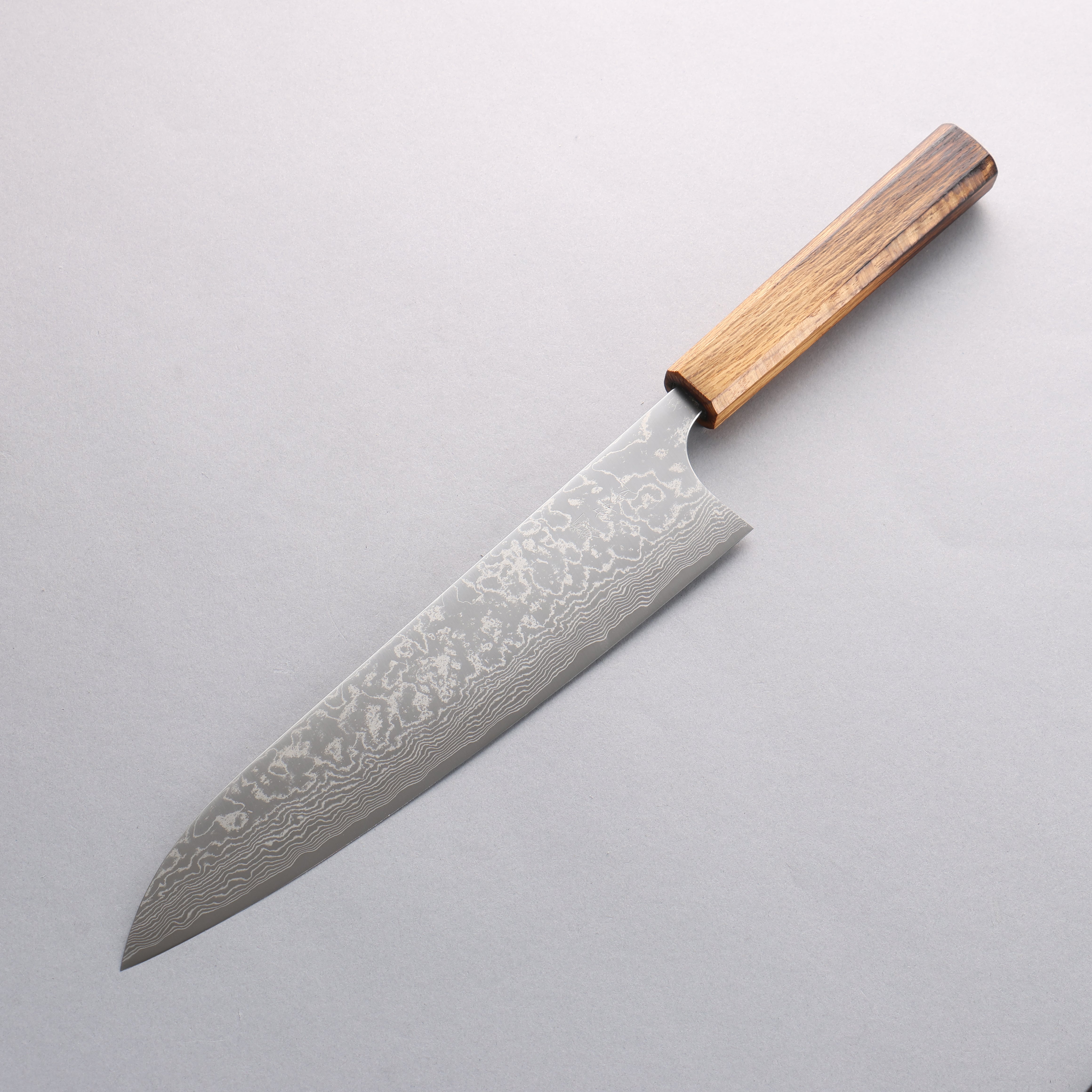 Anryu VG10 Migaki Finished Damascus Gyuto 240mm Burnt Oak Handle - Seisuke Knife