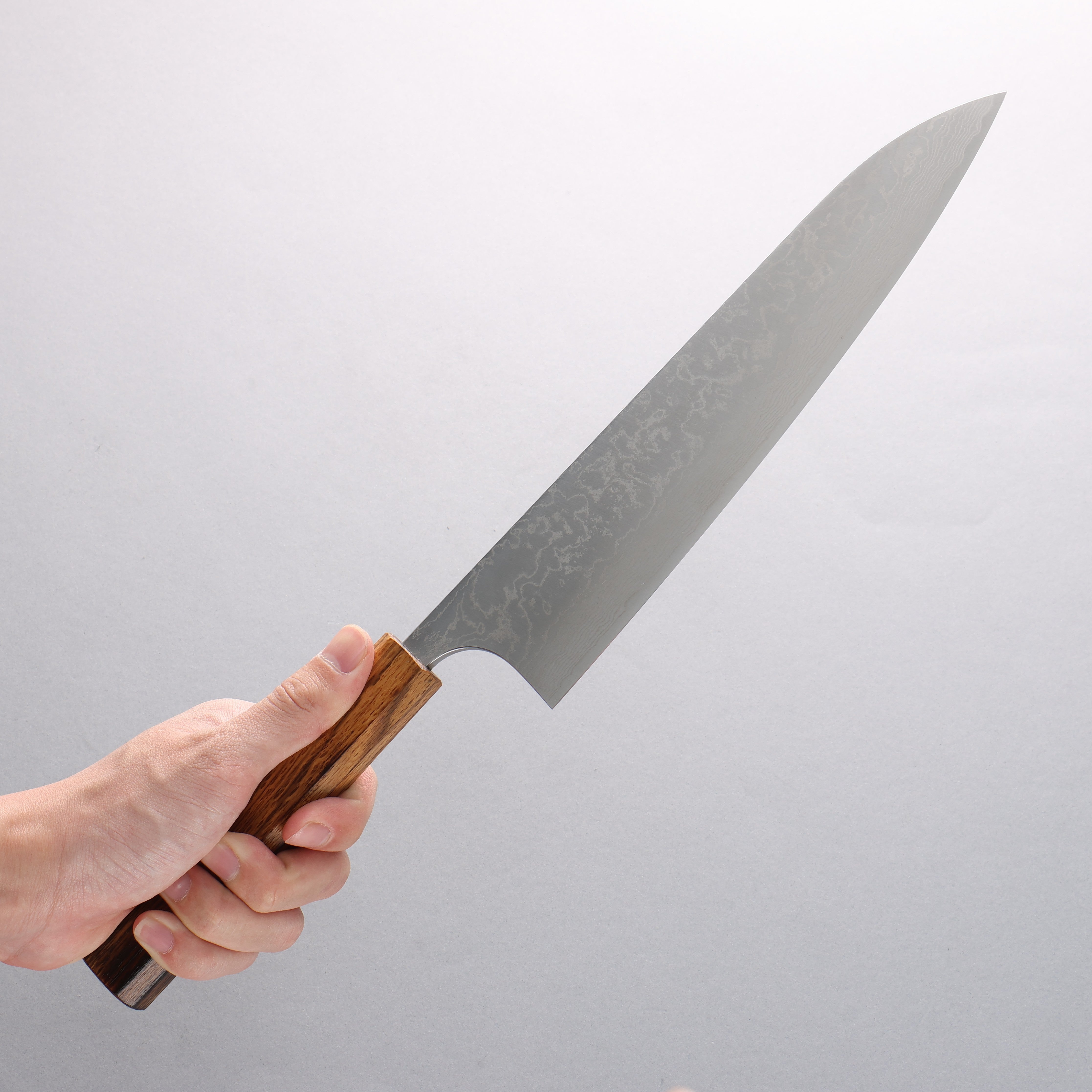 Anryu VG10 Migaki Finished Damascus Gyuto 240mm Burnt Oak Handle - Seisuke Knife